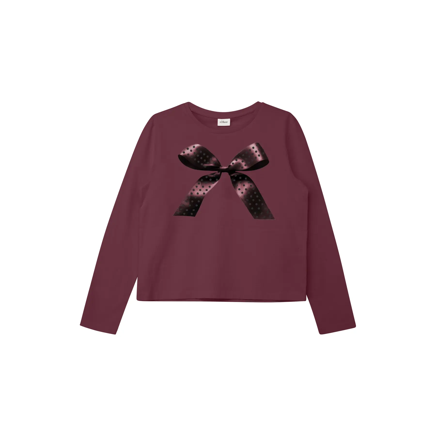 T-Shirt aus Jersey mit langen Ärmeln lockere Passform mit Druck vorne und Strass Mädchen s.Oliver