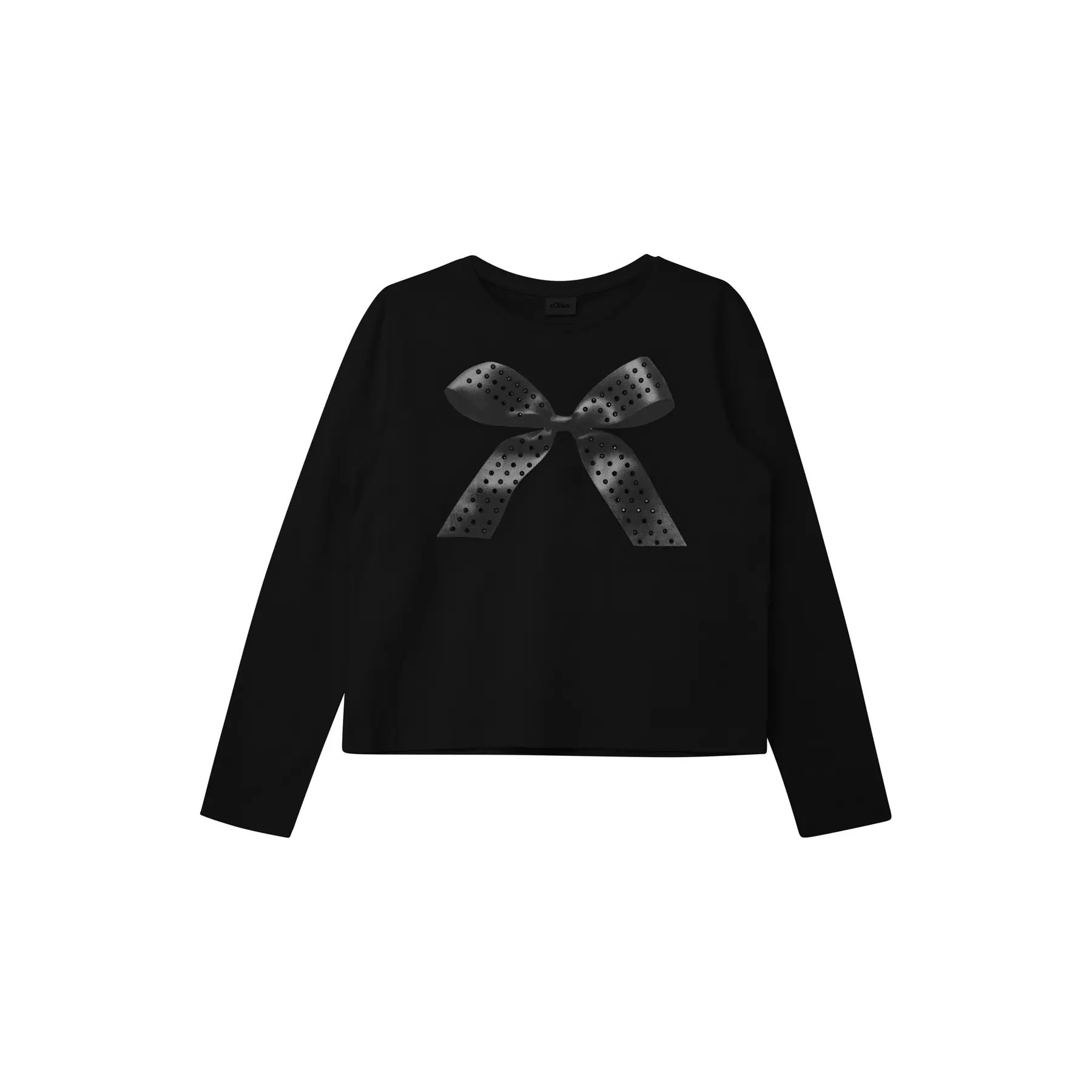 T-Shirt aus Jersey mit langen Ärmeln lockere Passform mit Druck vorne und Strass Mädchen s.Oliver