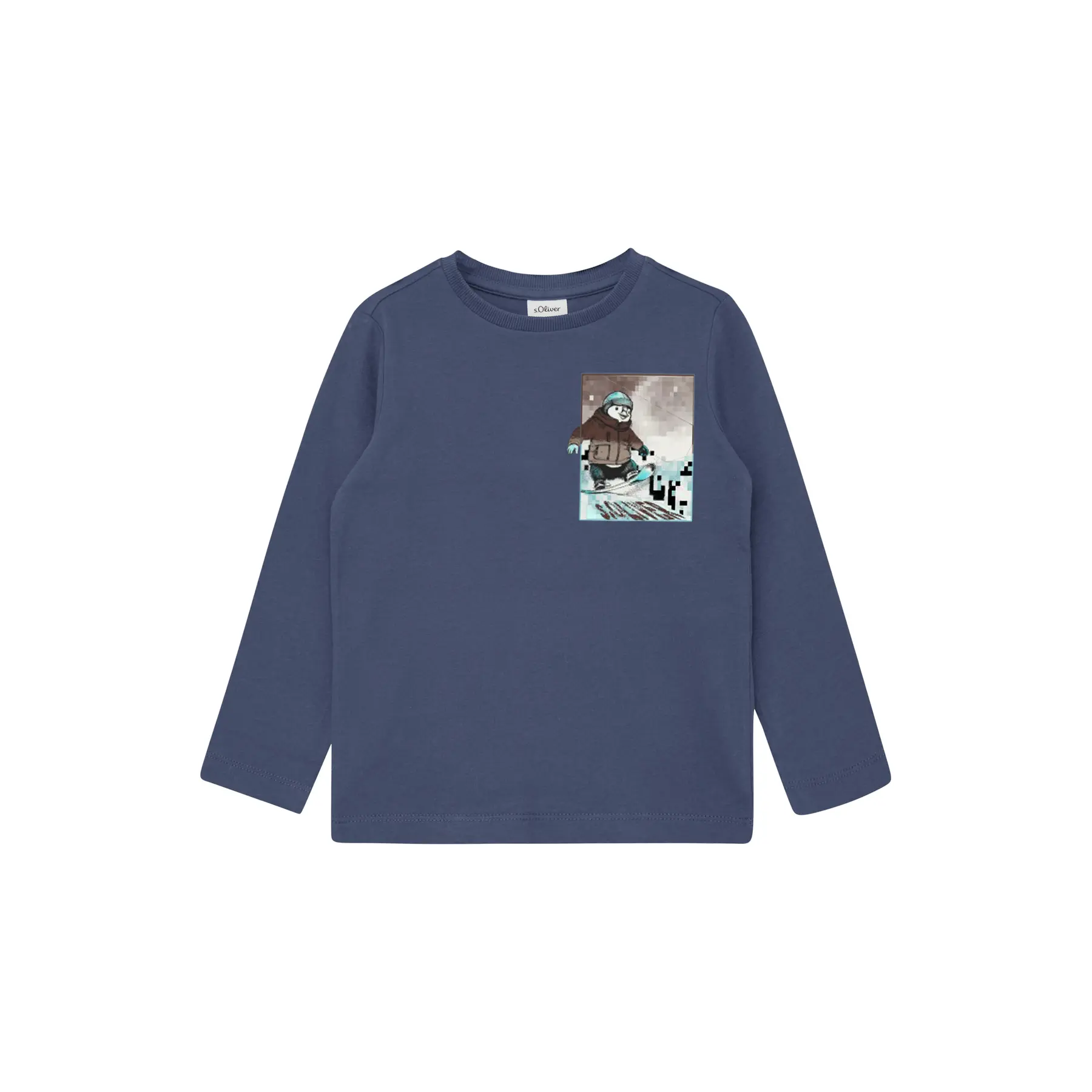 T-shirt en jersey à manches longues avec imprimé devant enfant s.Oliver