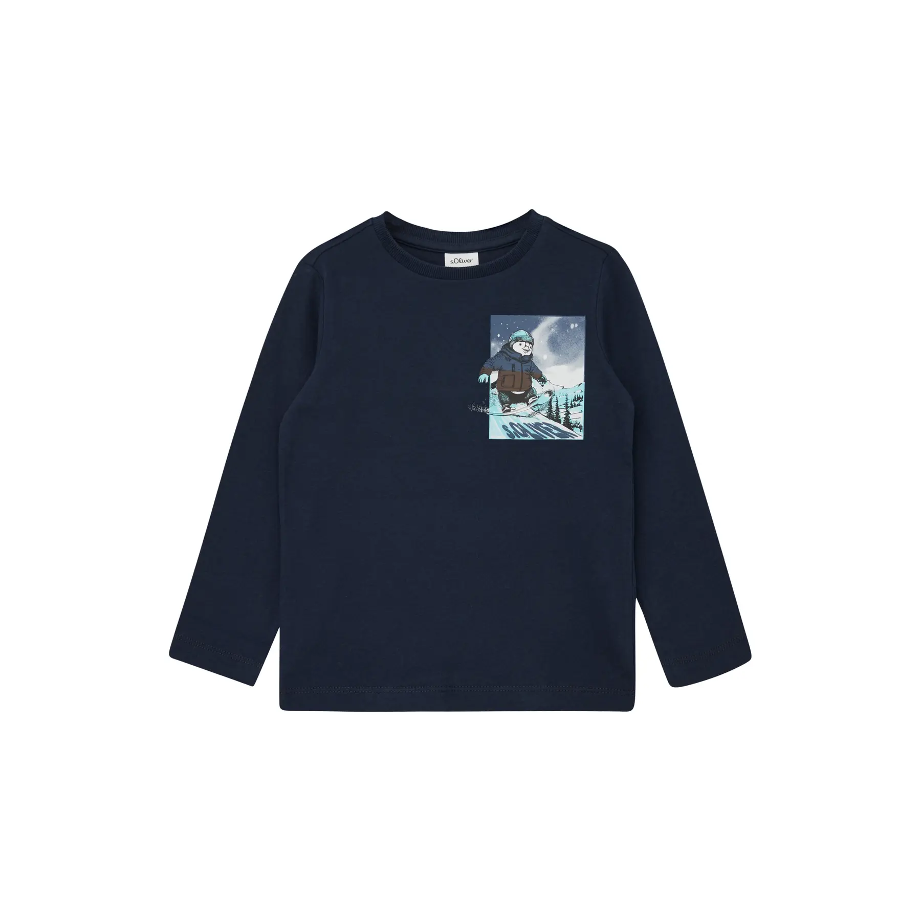 T-shirt en jersey à manches longues avec imprimé devant enfant s.Oliver T-shirt en jersey à manches longues avec imprimé devant enfant s.Oliver