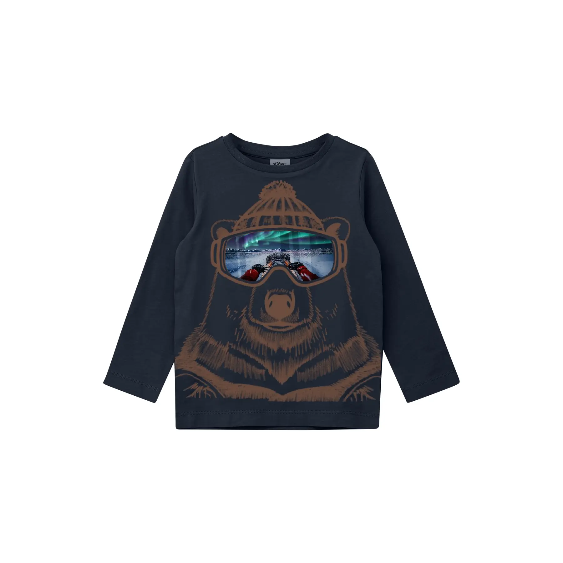 T-shirt à manches longues en coton avec imprimé métallisé enfant s.Oliver T-shirt à manches longues en coton avec imprimé métallisé enfant s.Oliver