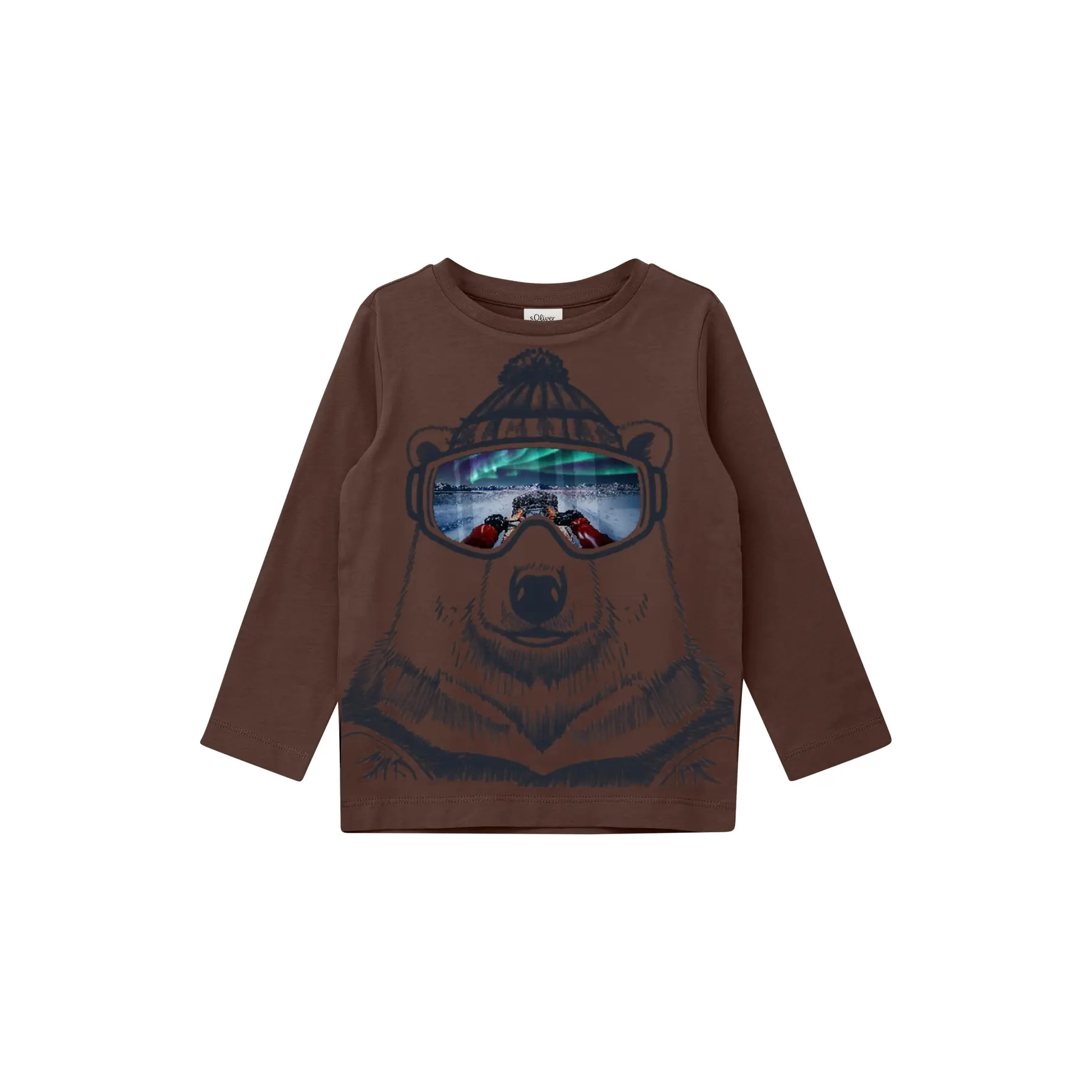 T-shirt à manches longues en coton avec imprimé métallisé enfant s.Oliver T-shirt à manches longues en coton avec imprimé métallisé enfant s.Oliver