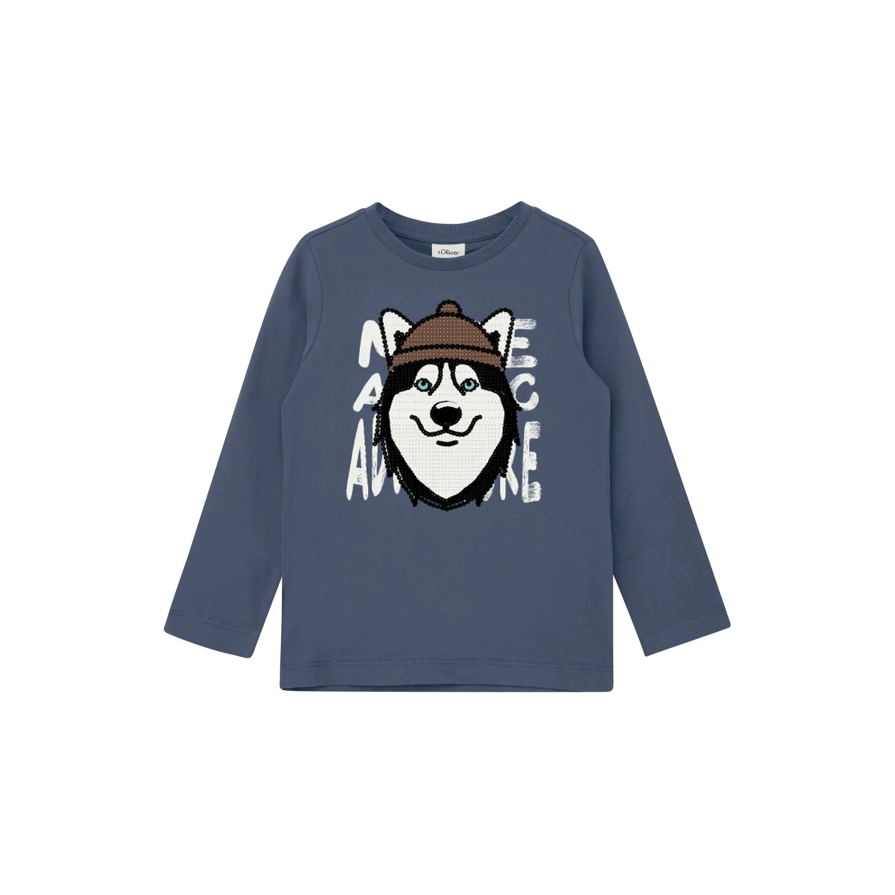 Langarm-T-Shirt mit glitzerndem Druck vorne Kind s.Oliver