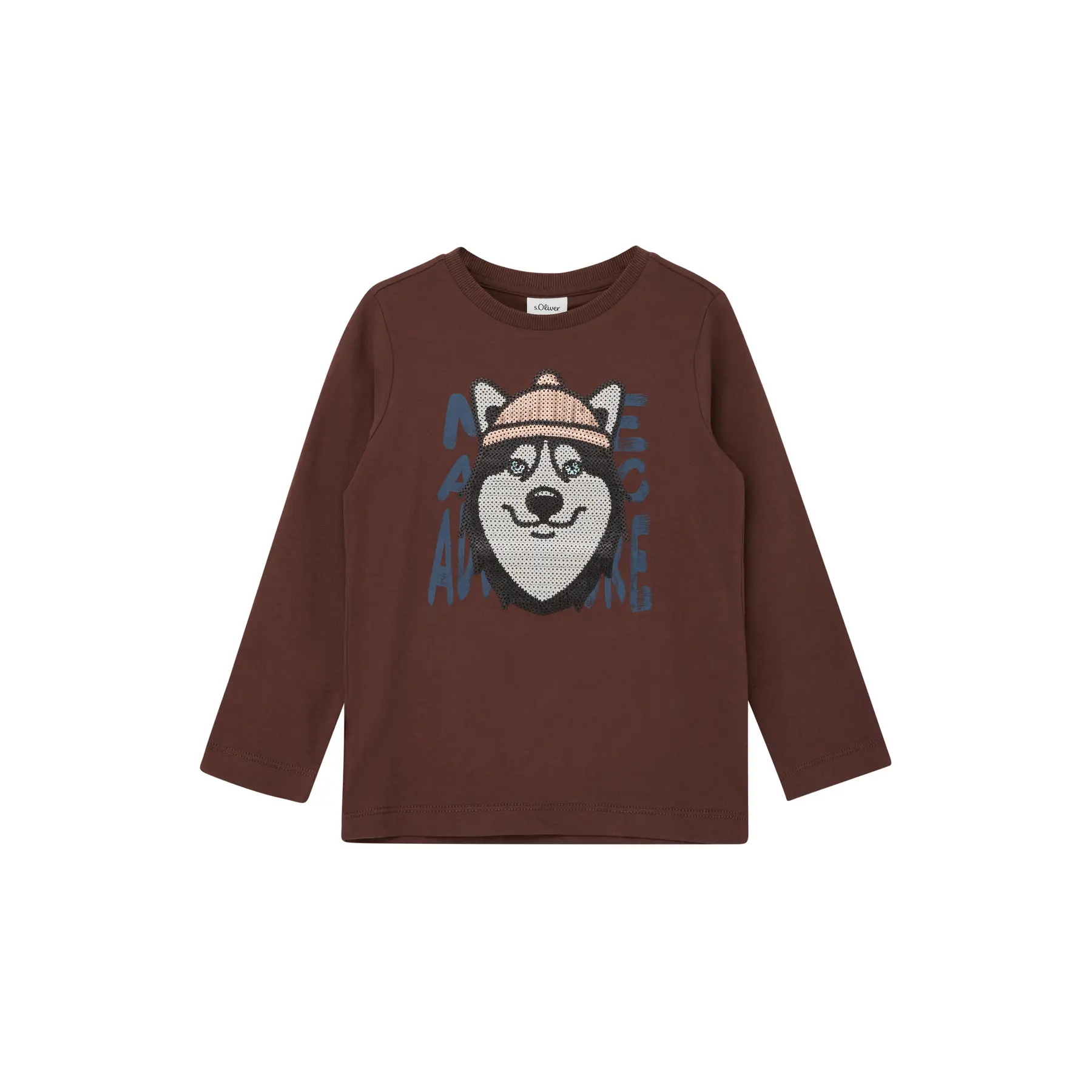 Langarm-T-Shirt mit glitzerndem Druck vorne Kind s.Oliver