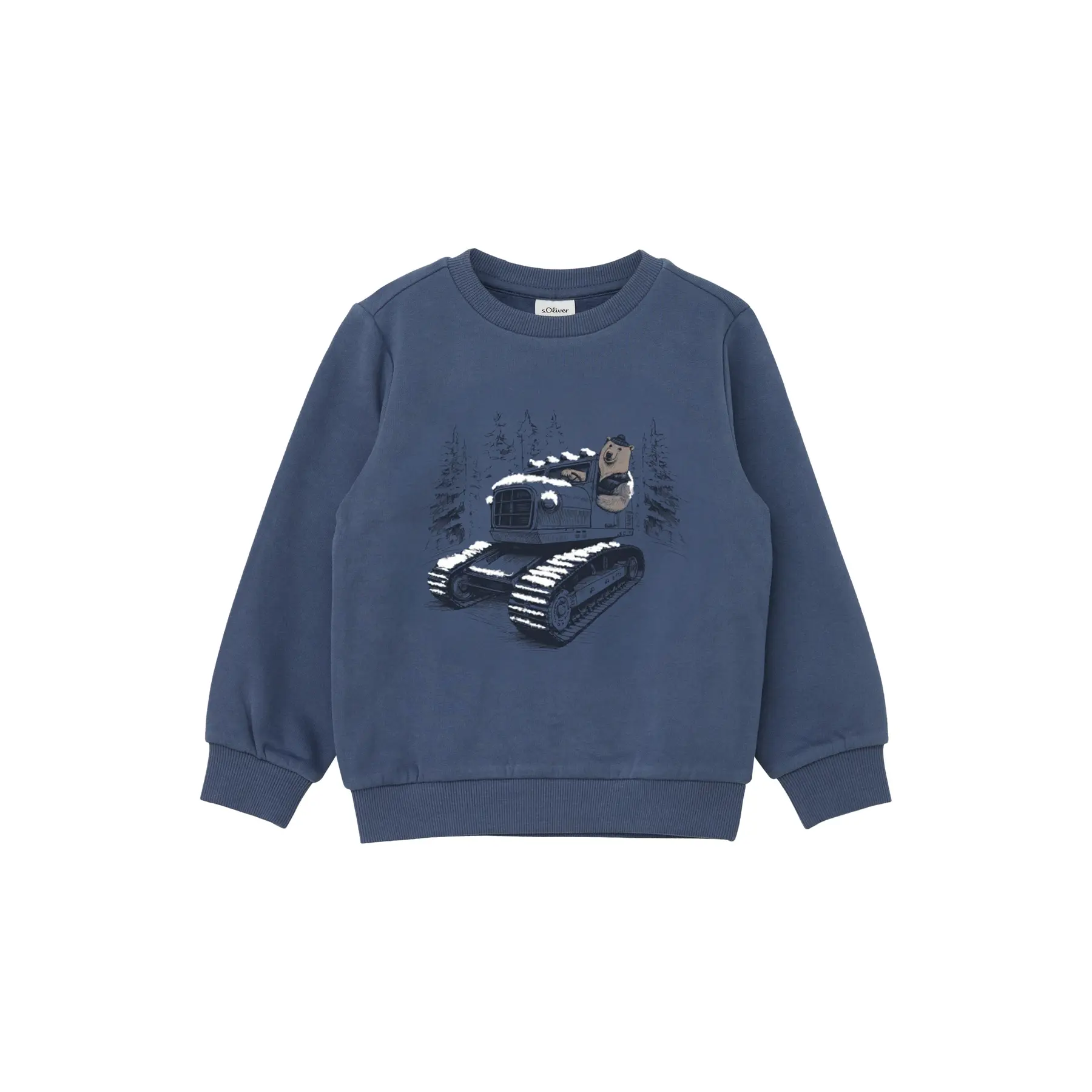 Sweatshirt mit Druck auf der Rückseite, aufgerautes Innenfutter für Kinder s.Oliver