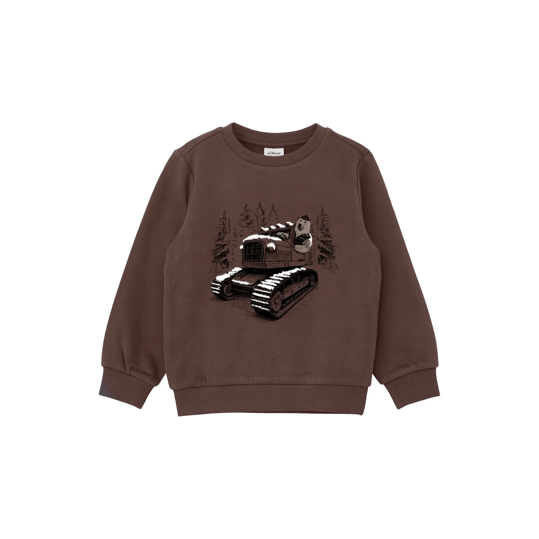 Sweatshirt mit Druck auf der Rückseite, aufgerautes Innenfutter für Kinder s.Oliver