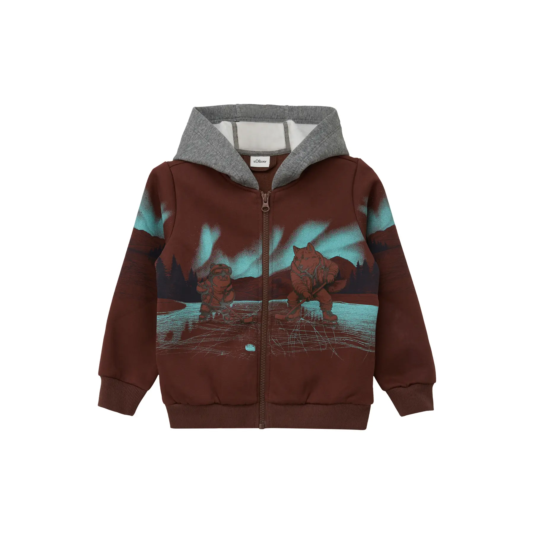 Veste sweat à capuche, intérieur brossé enfant s.Oliver