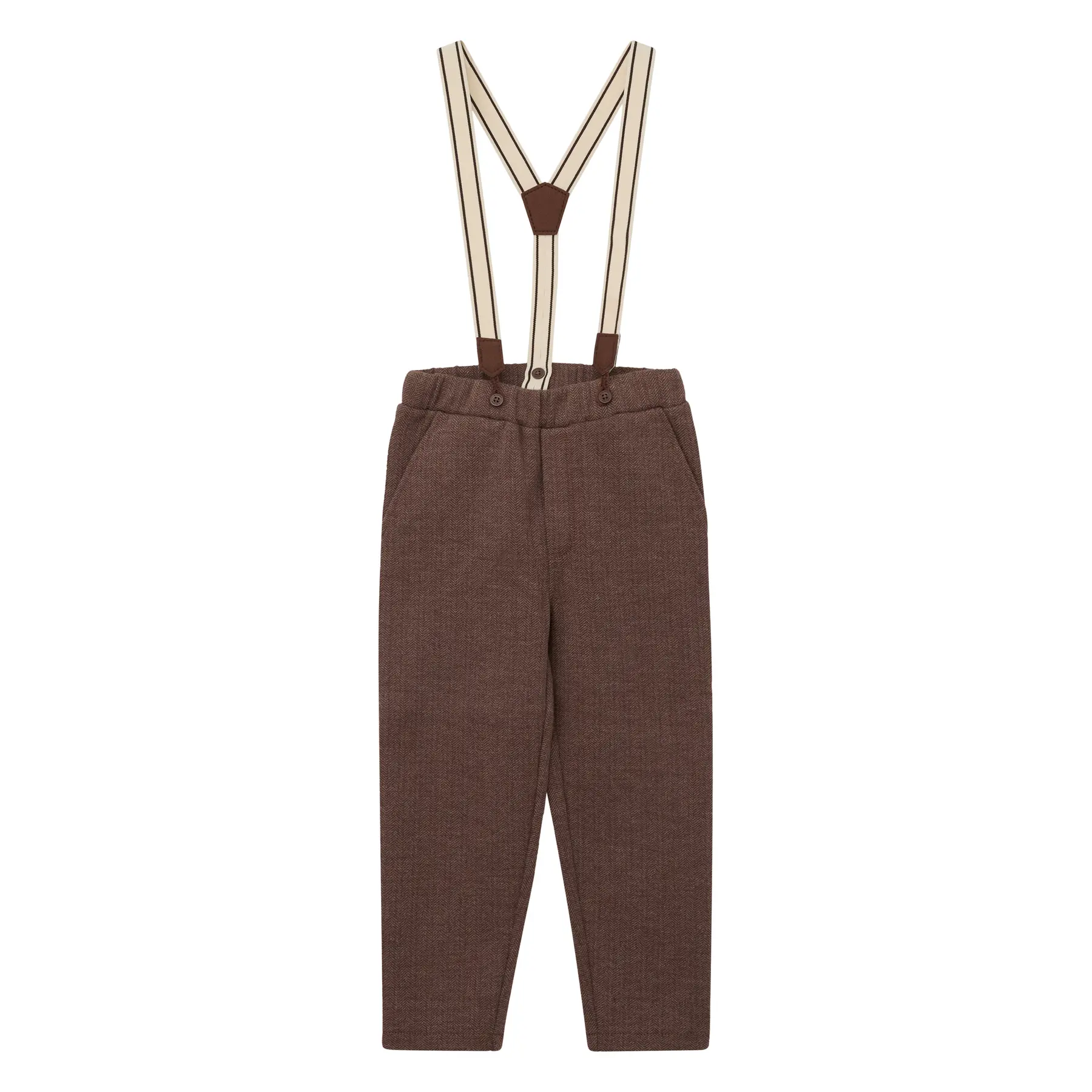 Pantalon à structure chevrons avec bretelles avec réglage de la taille enfant s.Oliver