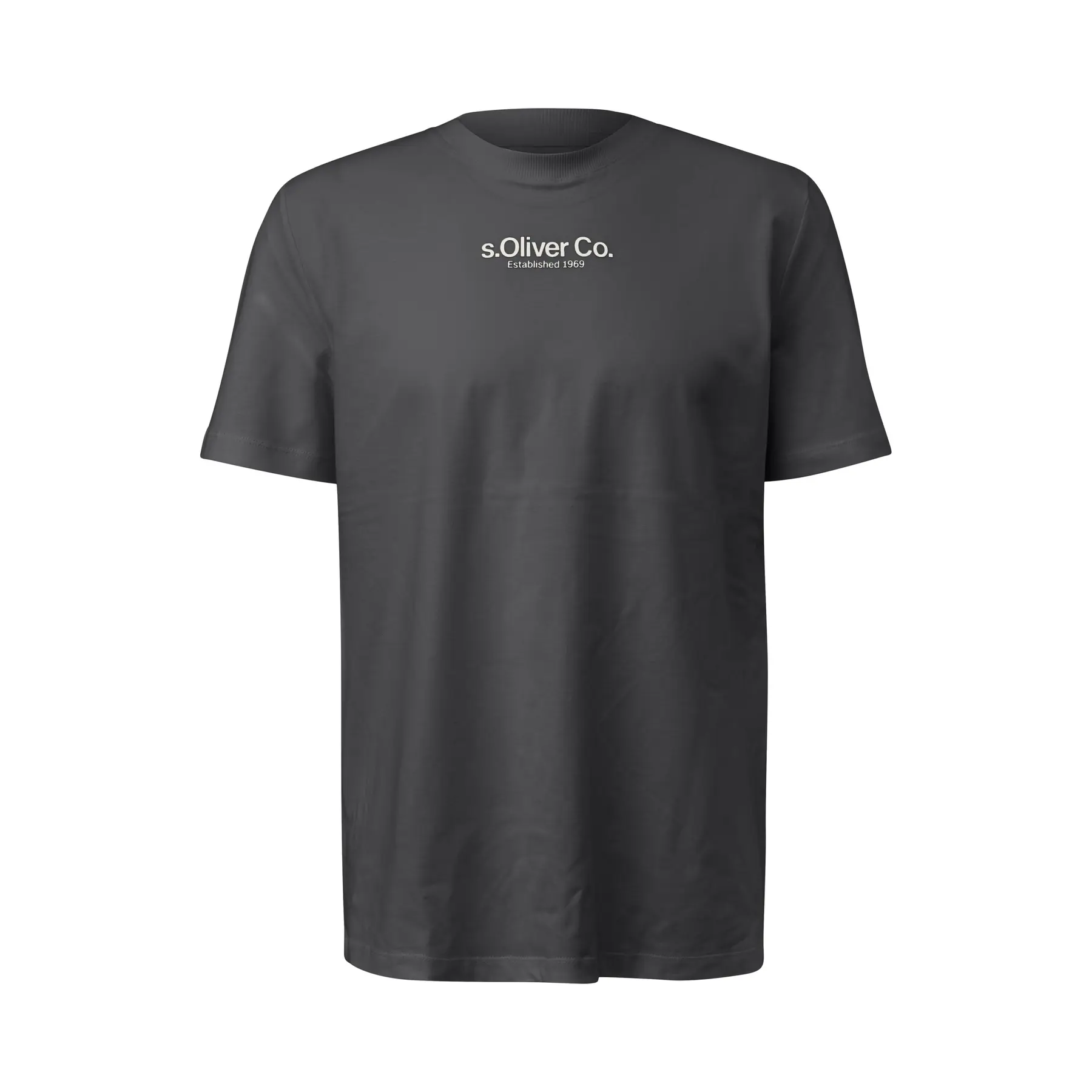T-shirt in jersey con col rotondo e stampa logo s.Oliver