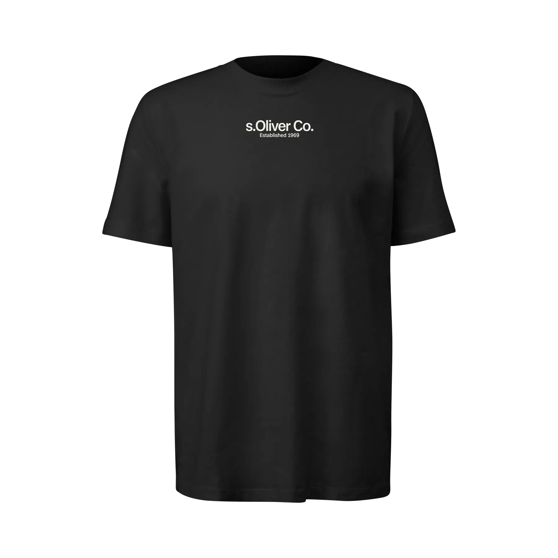 T-shirt in jersey con col rotondo e stampa logo s.Oliver