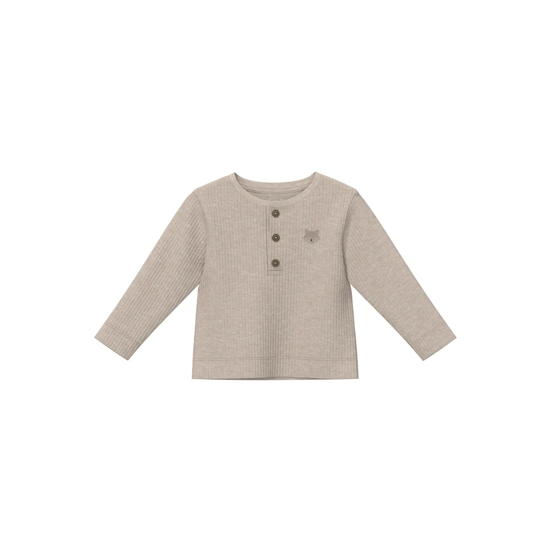 Strukturiertes Langarm-T-Shirt mit Henley-Kragen und Stickerei für Babys s.Oliver