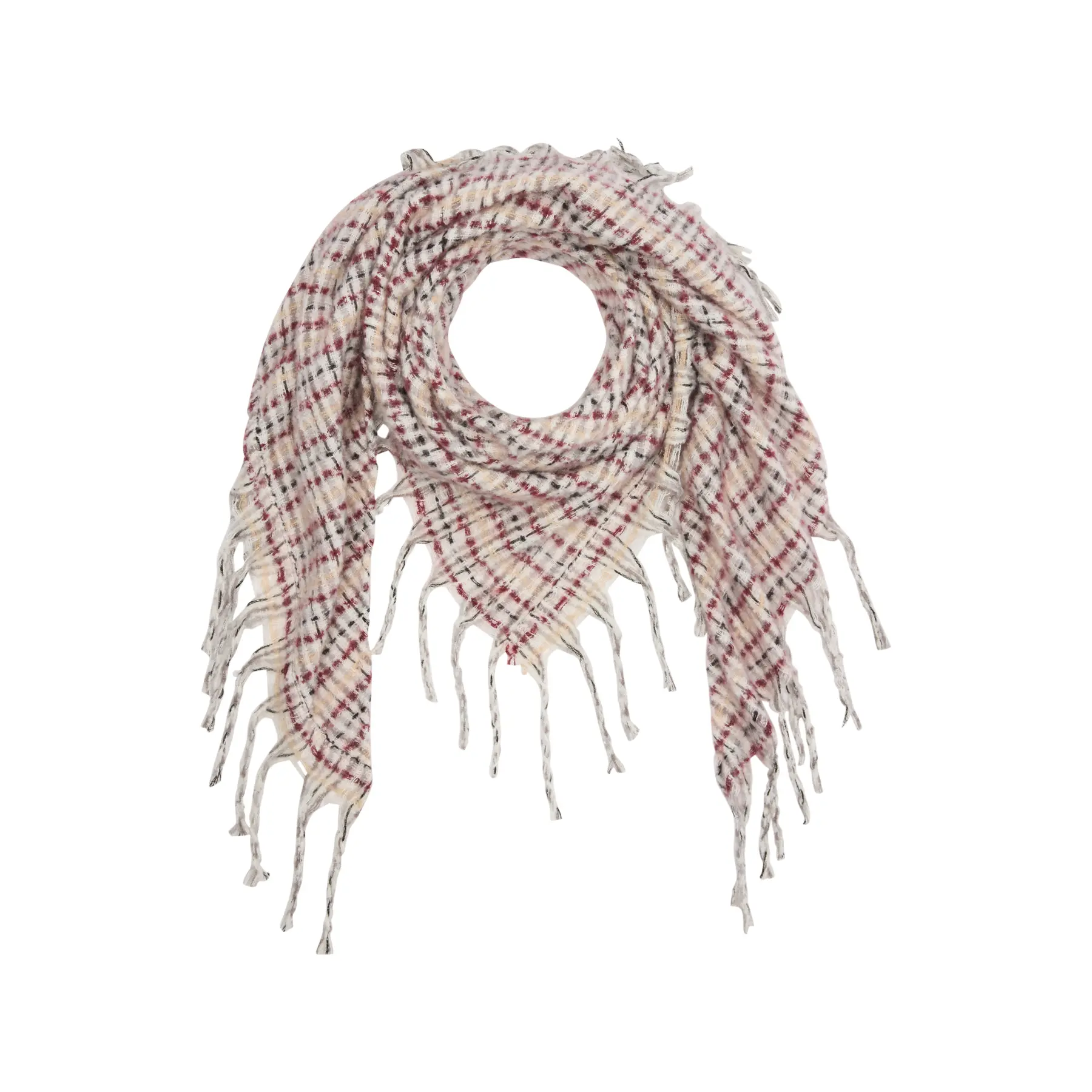 Foulard triangolare spazzolato con frange attorcigliate donna s.Oliver