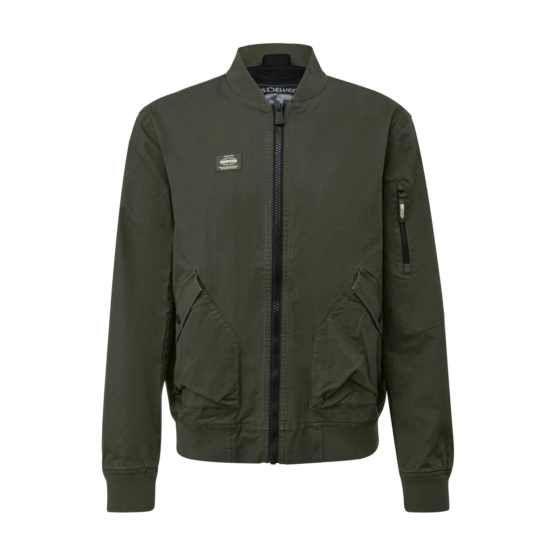 Giacca robusta in twill con col foderato e bordi a coste s.Oliver