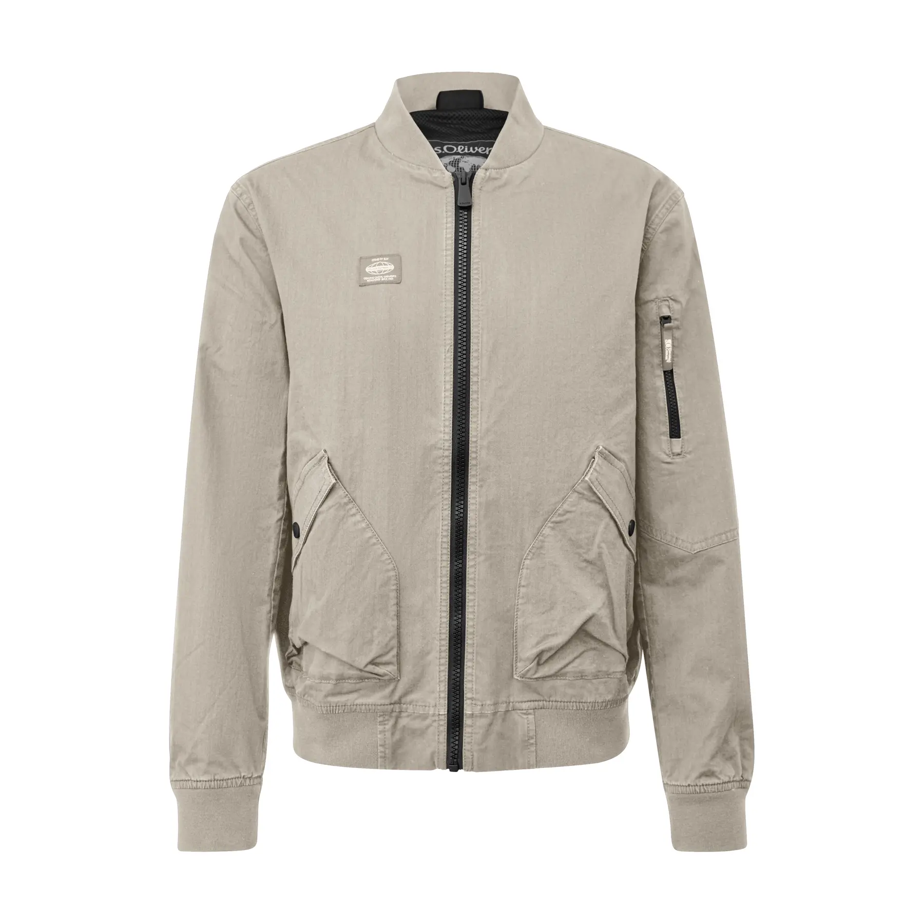Giacca robusta in twill con col foderato e bordi a coste s.Oliver