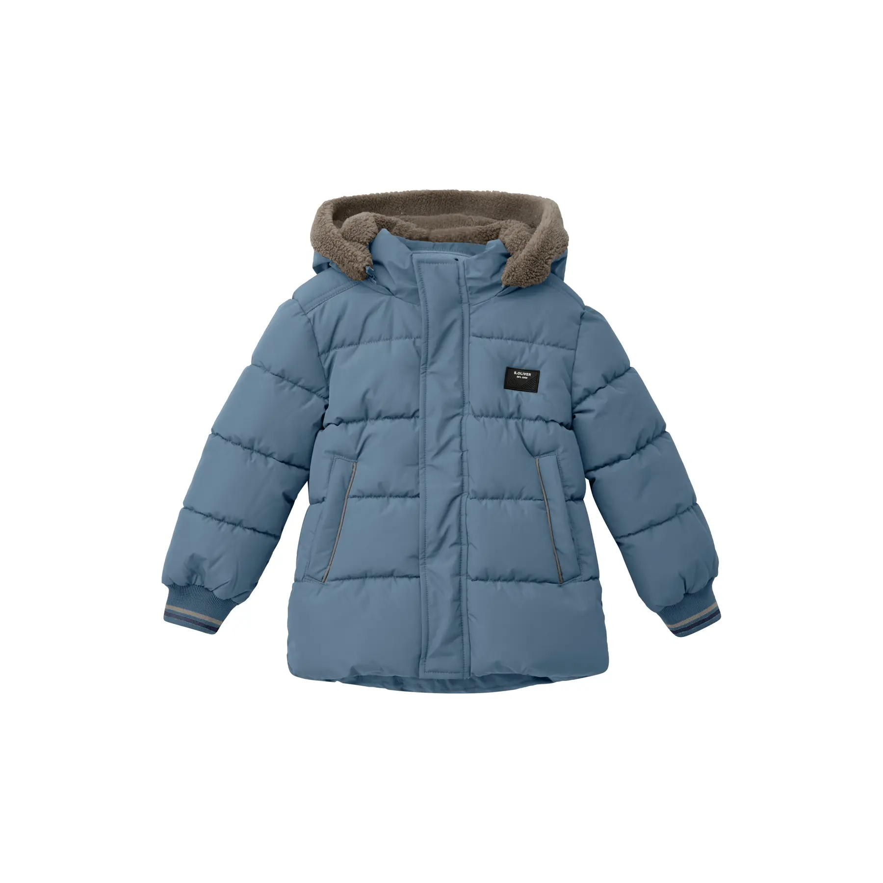 Wattierte Jacke mit Fleece-Futter und abnehmbarer Kapuze für Kinder s.Oliver