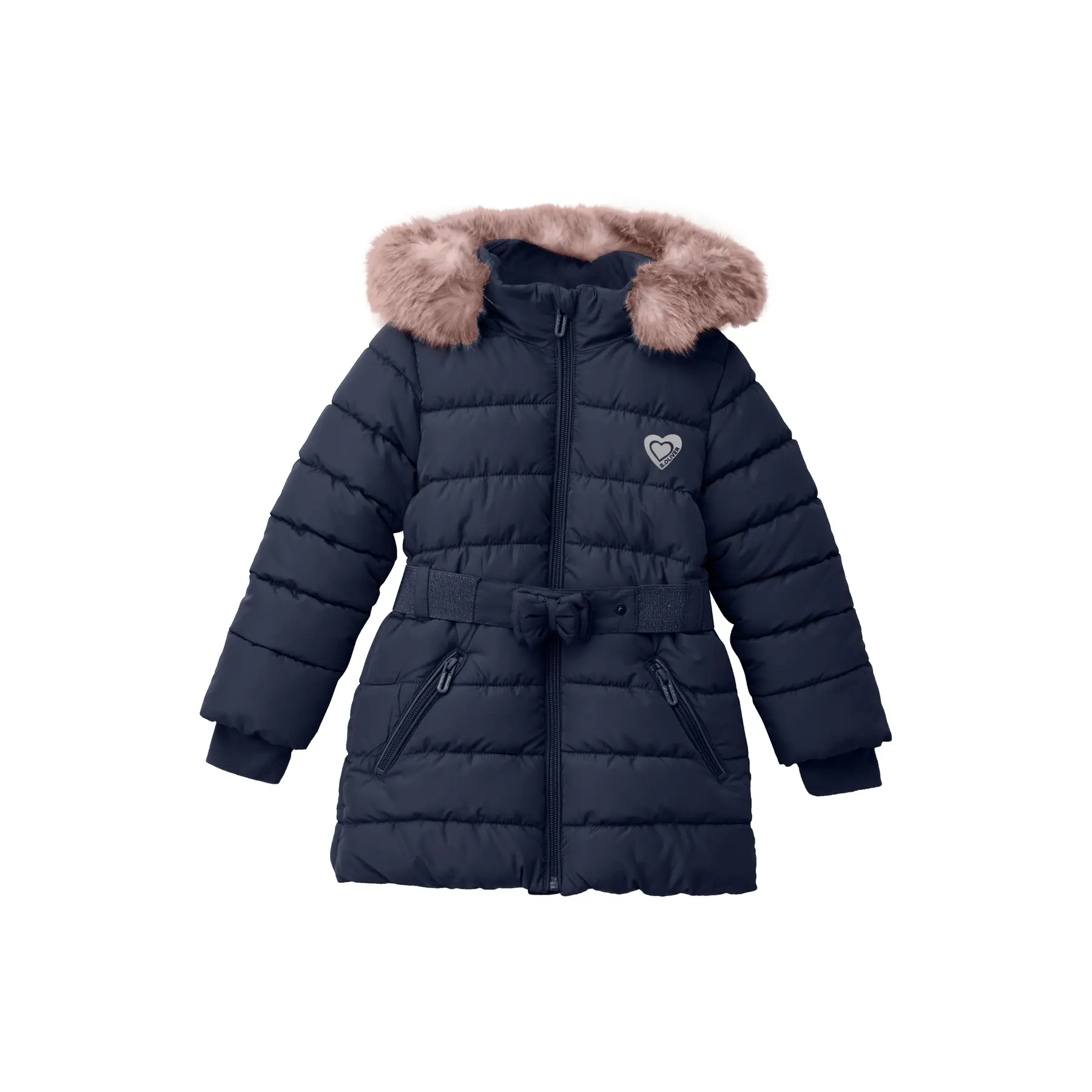 Gepolsterte Jacke mit Gürtel und dekorativen Details Mädchen s.Oliver