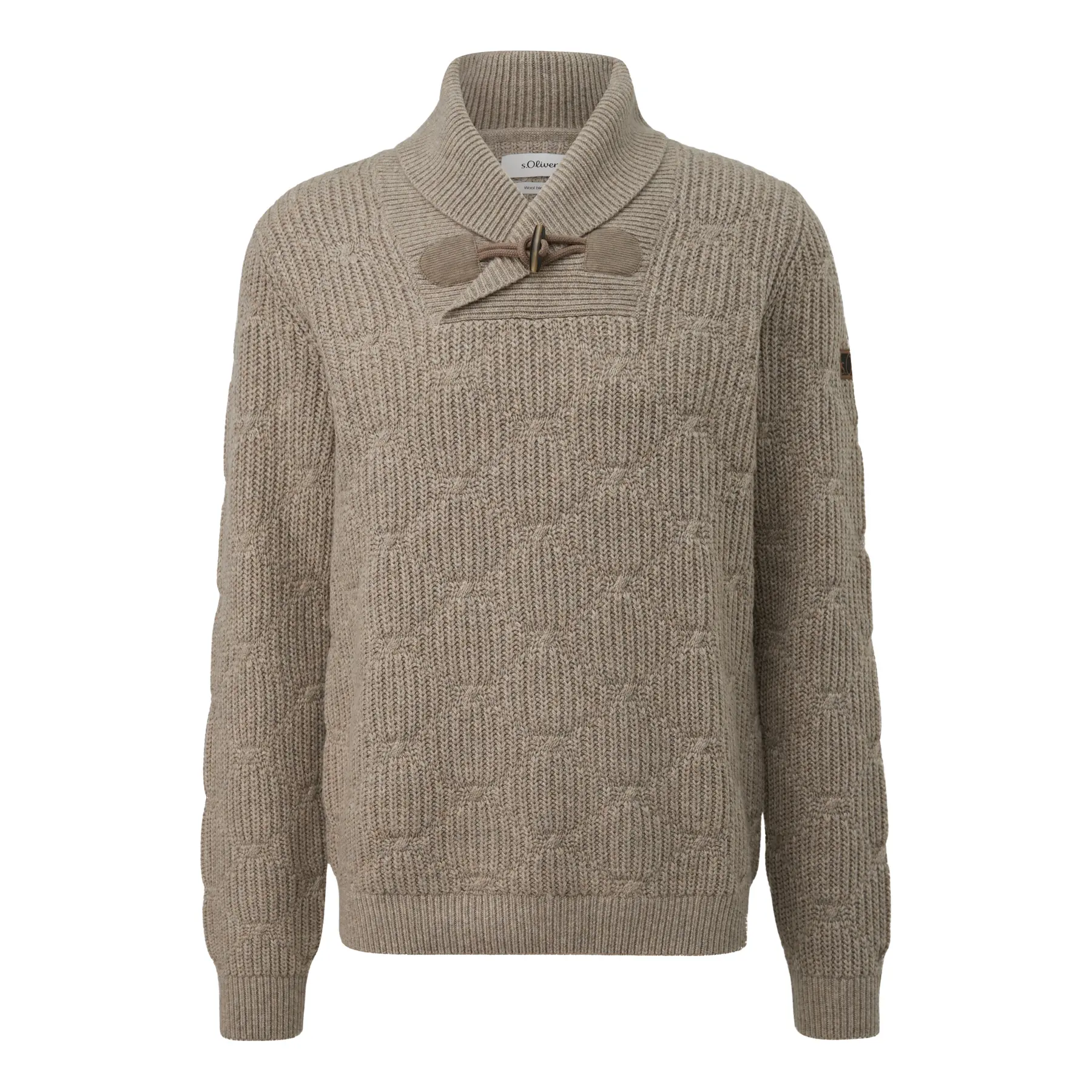 Pull mit Schalkragen und gestricktem Muster reguläre Passform s.Oliver