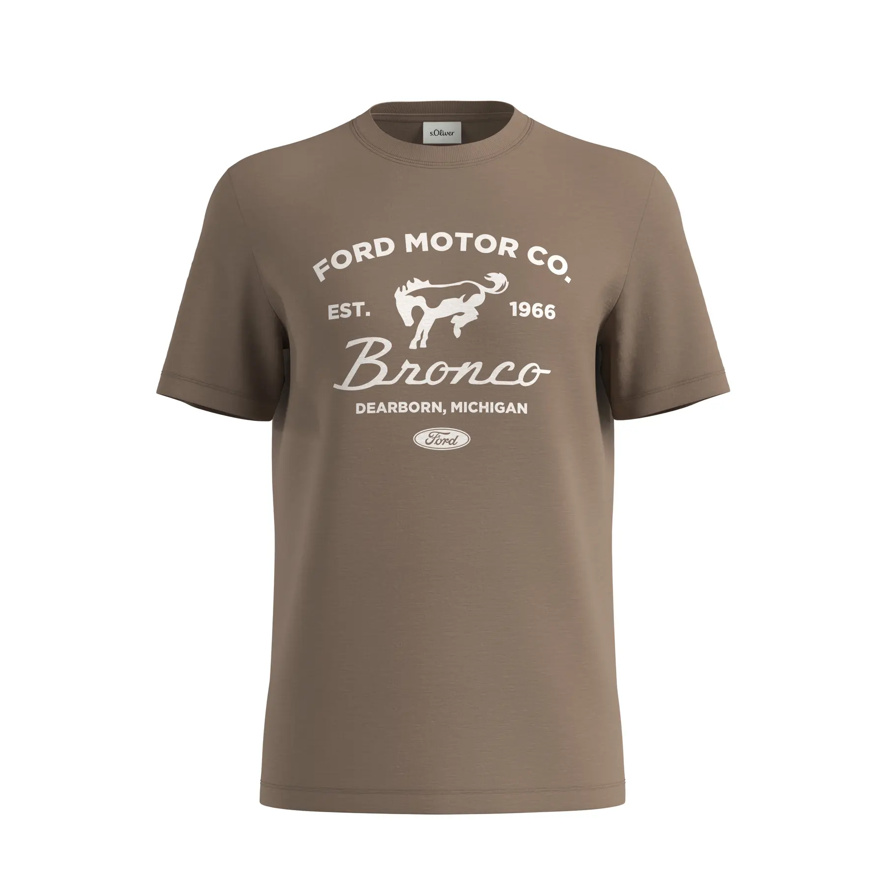 T-shirt met ronde hals met opdruk aan de voorkant s.Oliver