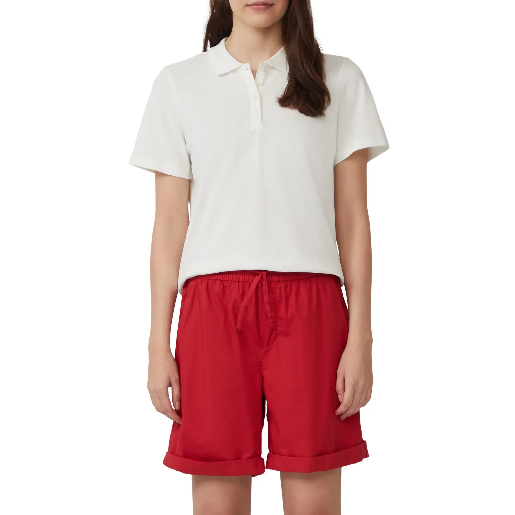 Polo court in cotone piqué donna