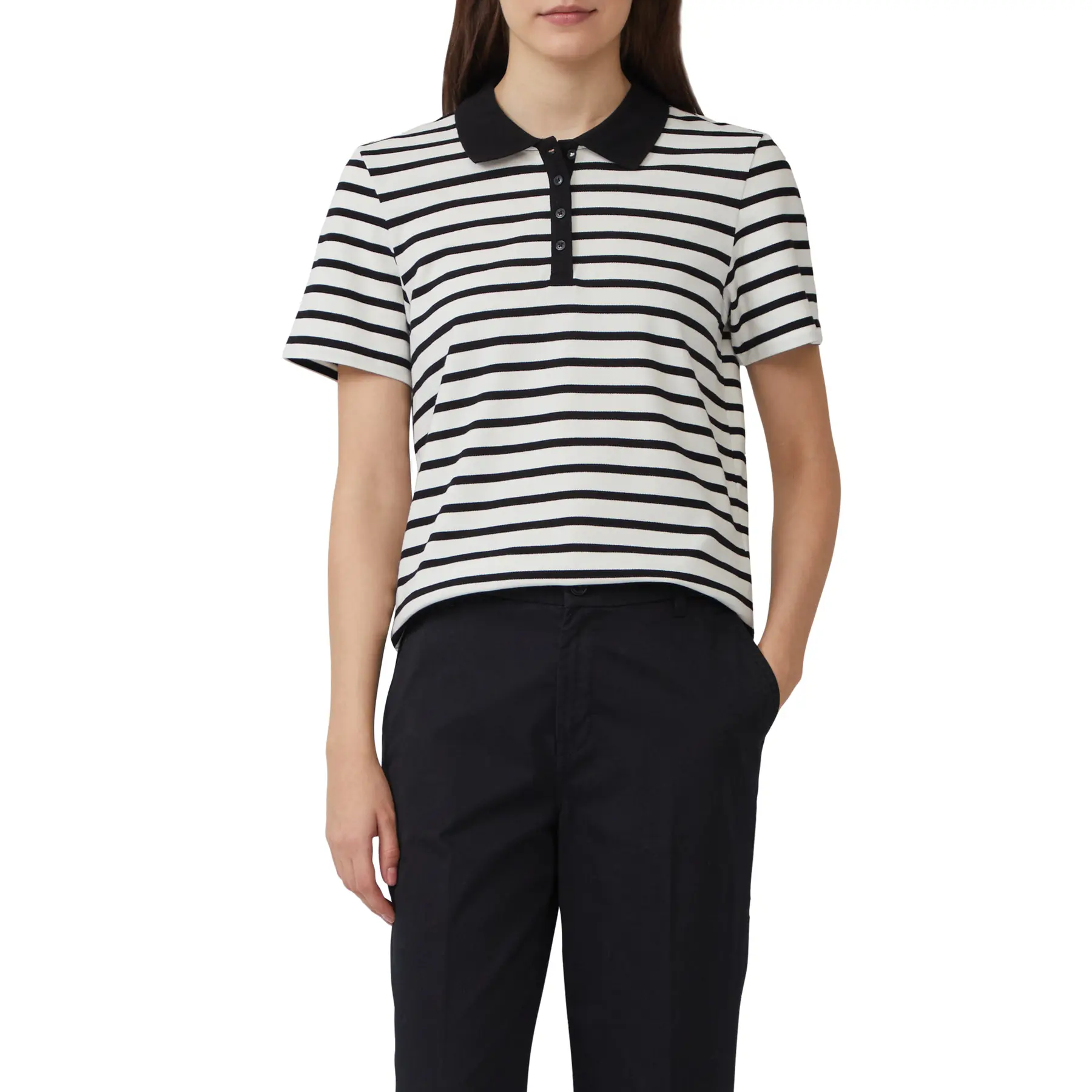 Polo court in cotone piqué donna
