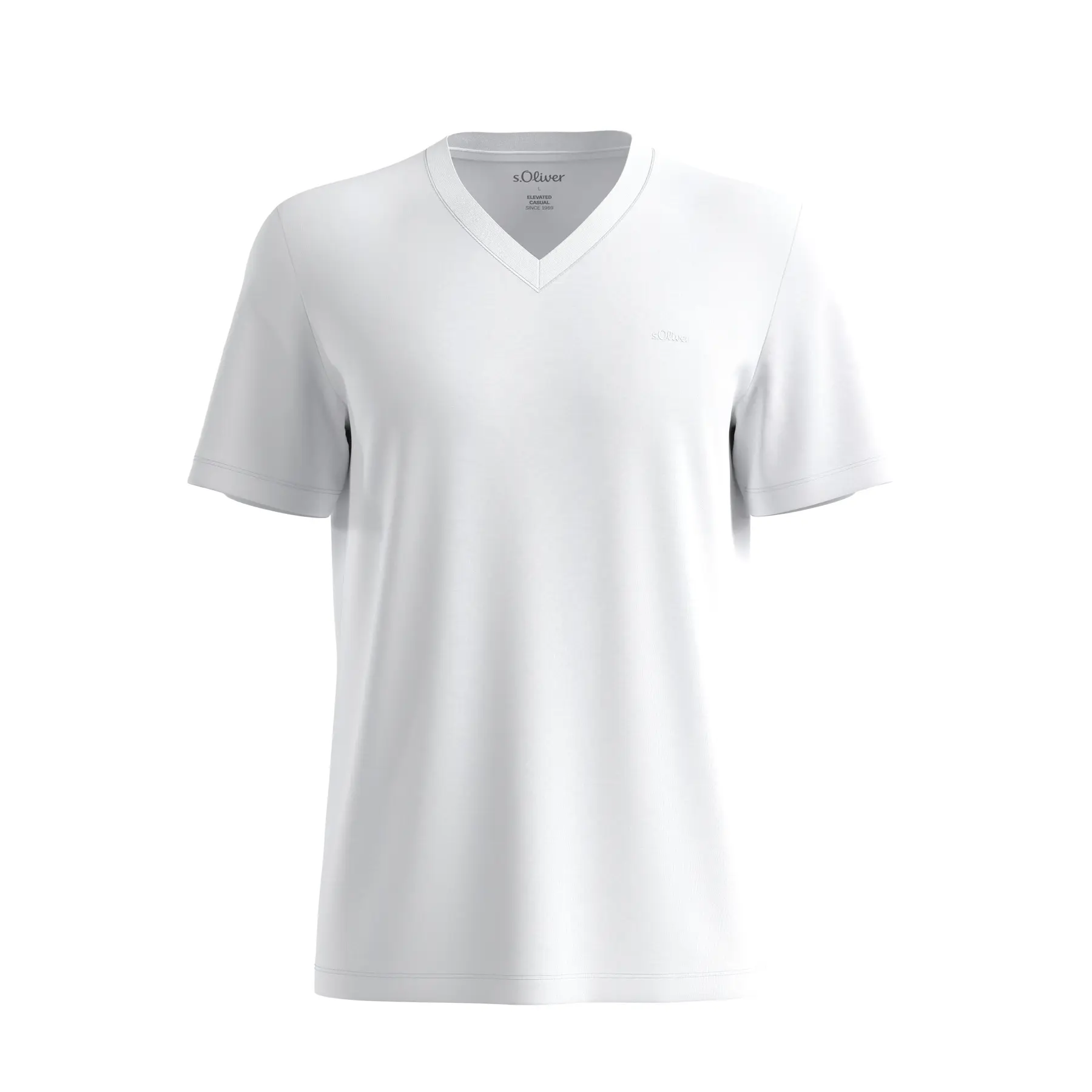 Katoenen V-hals T-shirt s.Oliver