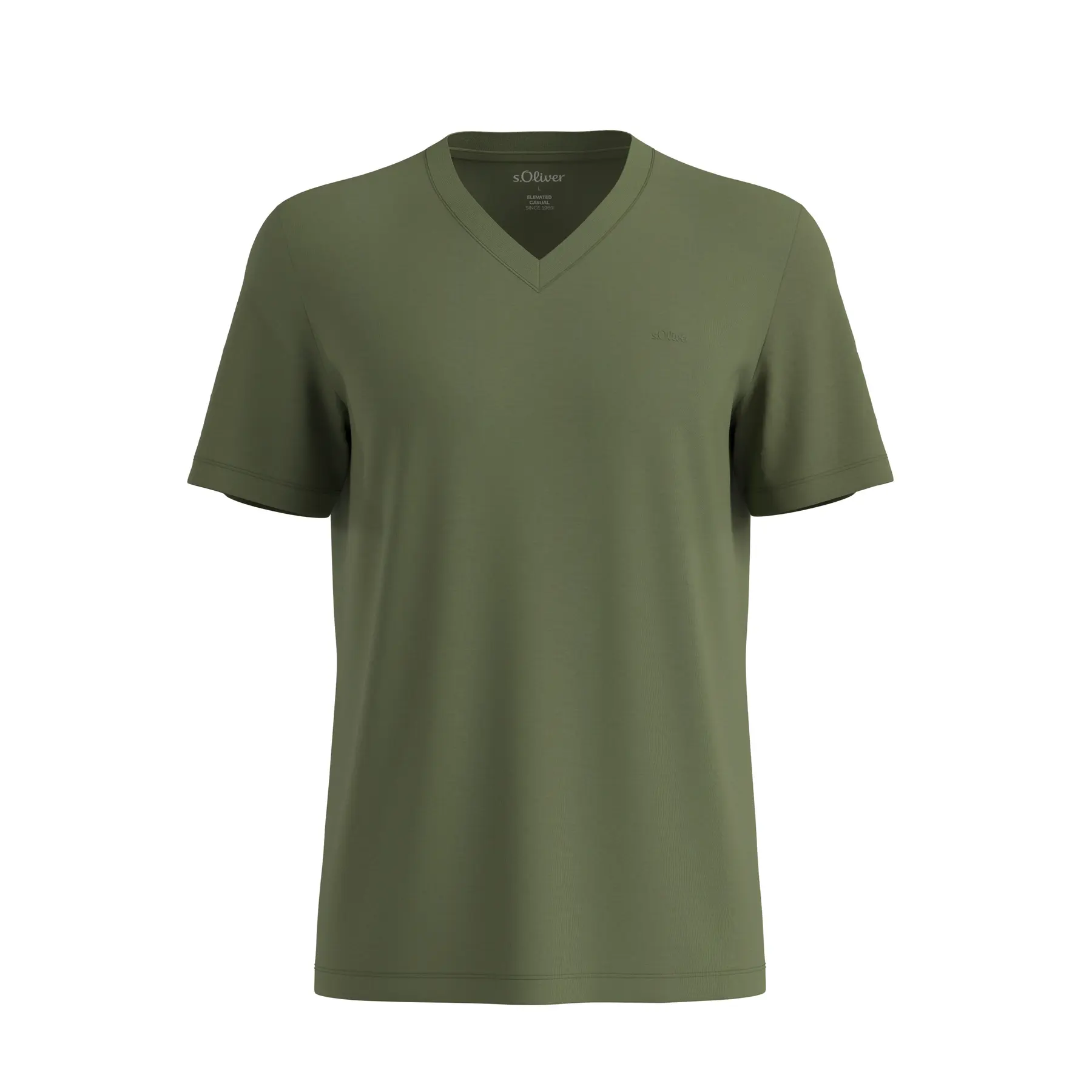 Katoenen V-hals T-shirt s.Oliver