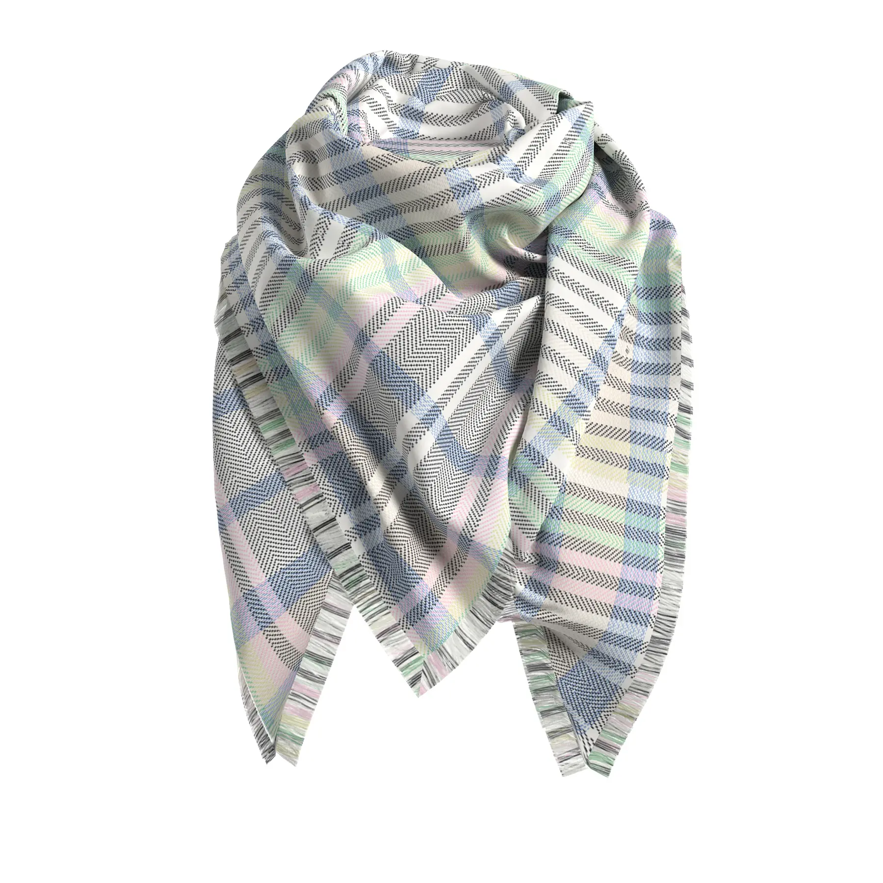 Foulard triangolare a quadretti in twill donna s.Oliver