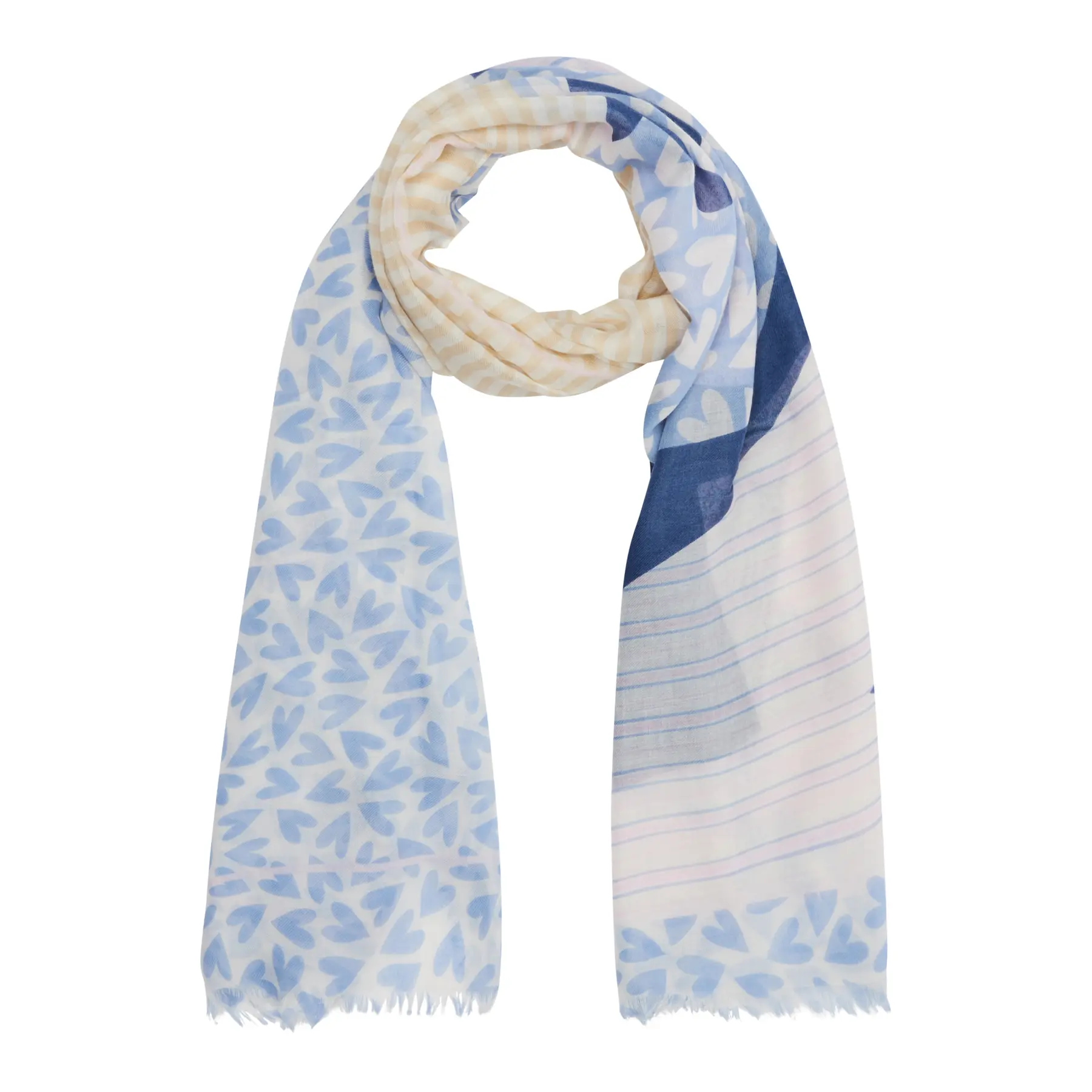 Scarf a righe con motivi misti donna s.Oliver