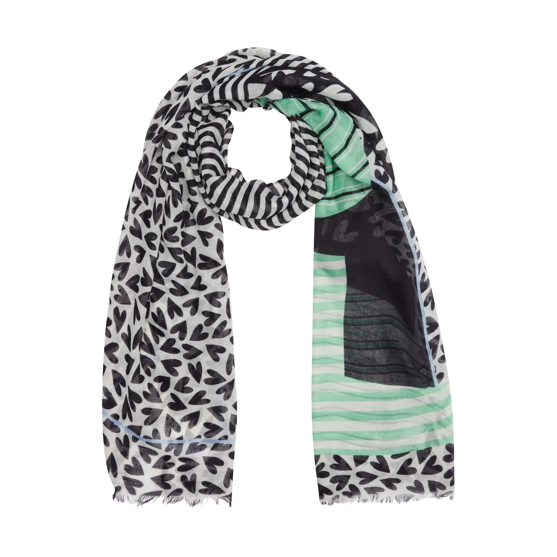 Scarf a righe con motivi misti donna s.Oliver