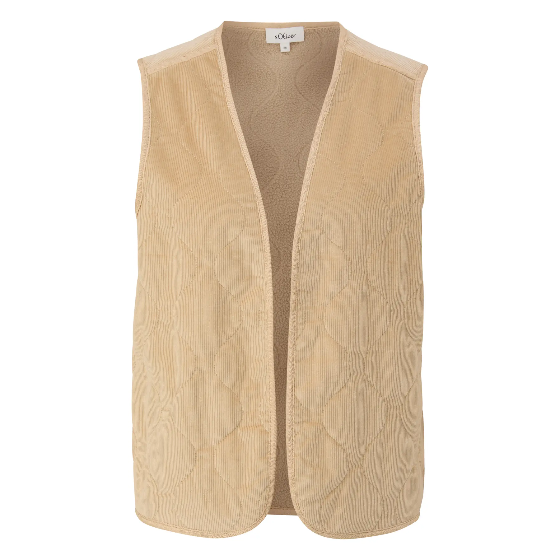 Gilet en velours côtelé sans fermeture avec doublure en peluche femme s.Oliver
