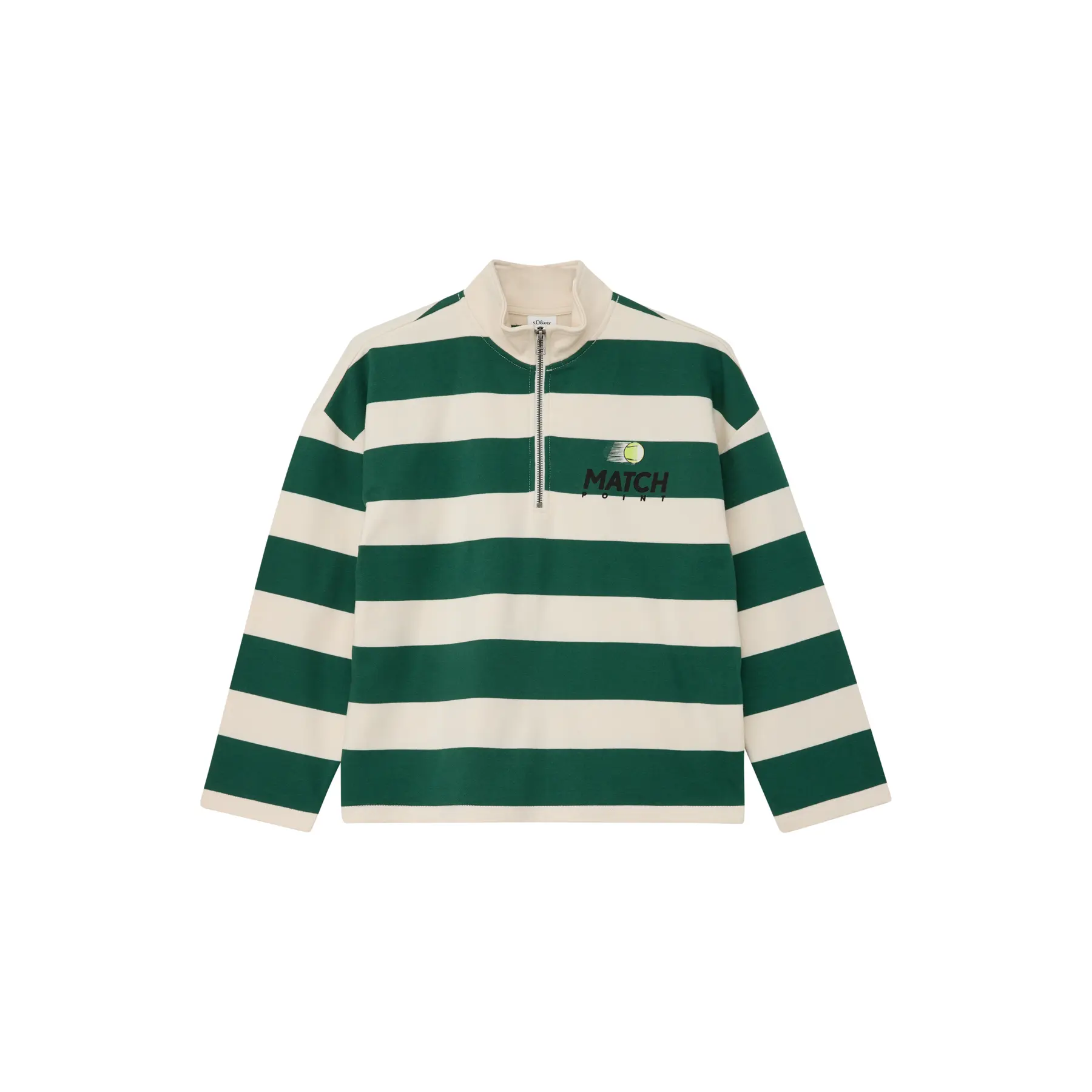 Gestreifter Oversize-Sweatshirt mit Druck auf der Vorder- und Rückseite für Kinder s.Oliver