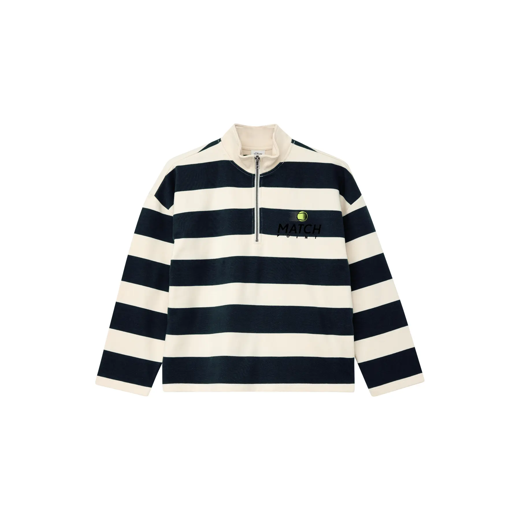 Gestreifter Oversize-Sweatshirt mit Druck auf der Vorder- und Rückseite für Kinder s.Oliver