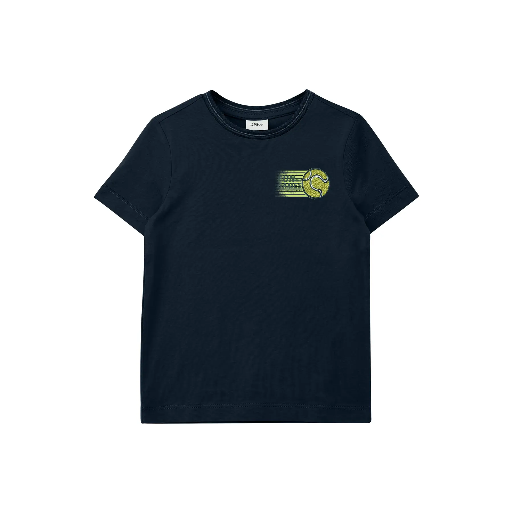 T-Shirt mit Bärenstickerei und Streifendetails für Kinder s.Oliver