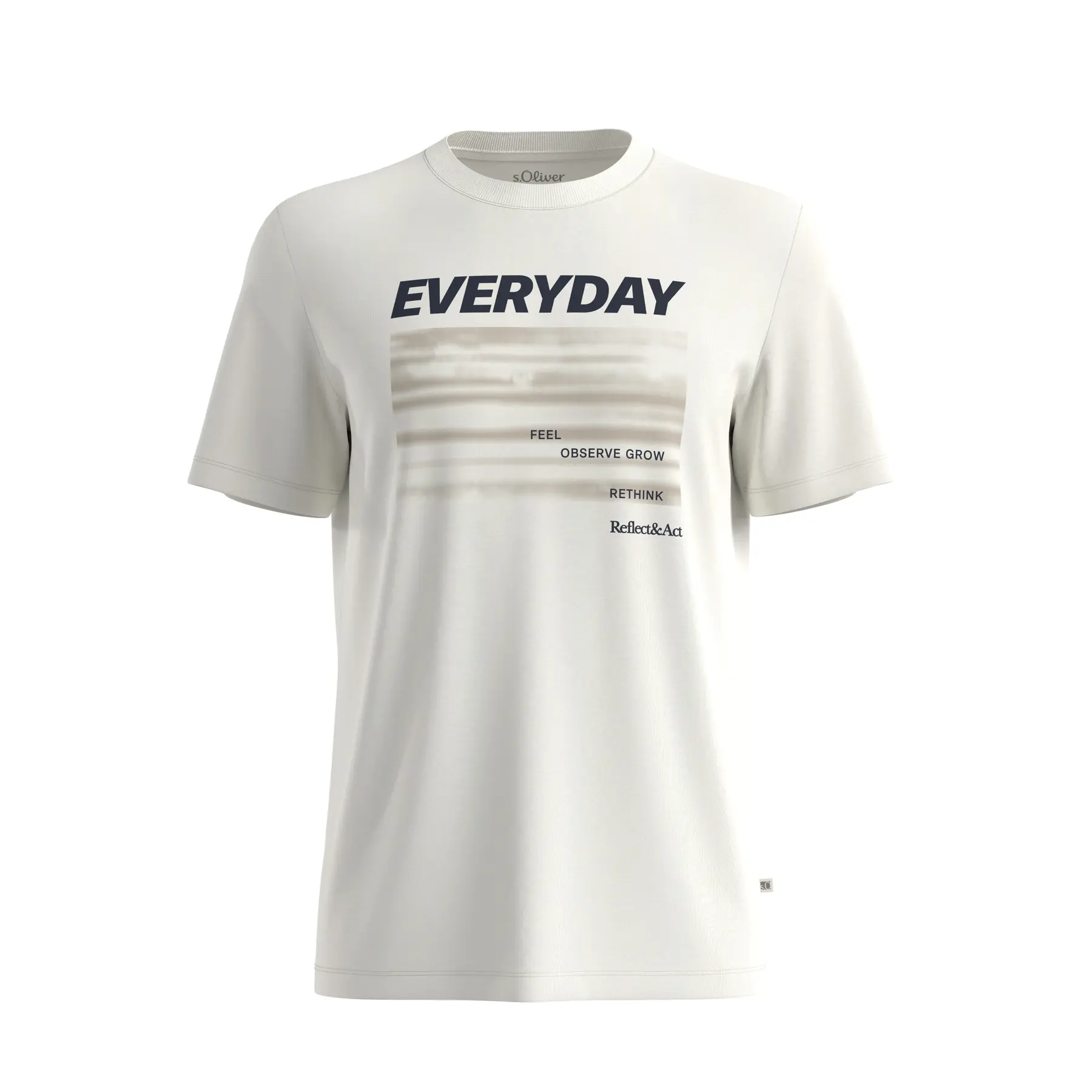 Katoenen jersey T-shirt met opdruk vooraan ronde hals s.Oliver