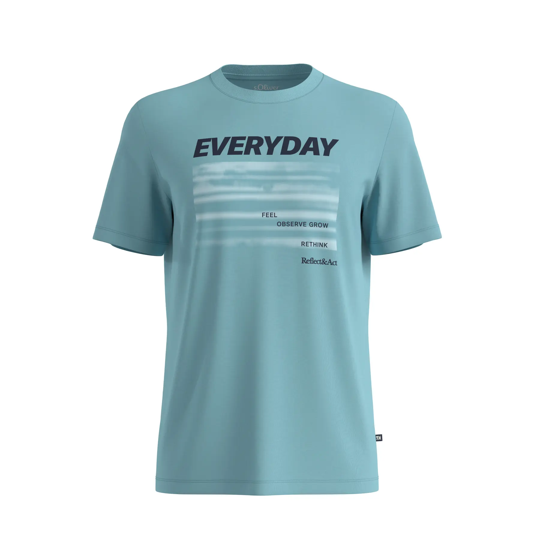 Katoenen jersey T-shirt met opdruk vooraan ronde hals s.Oliver