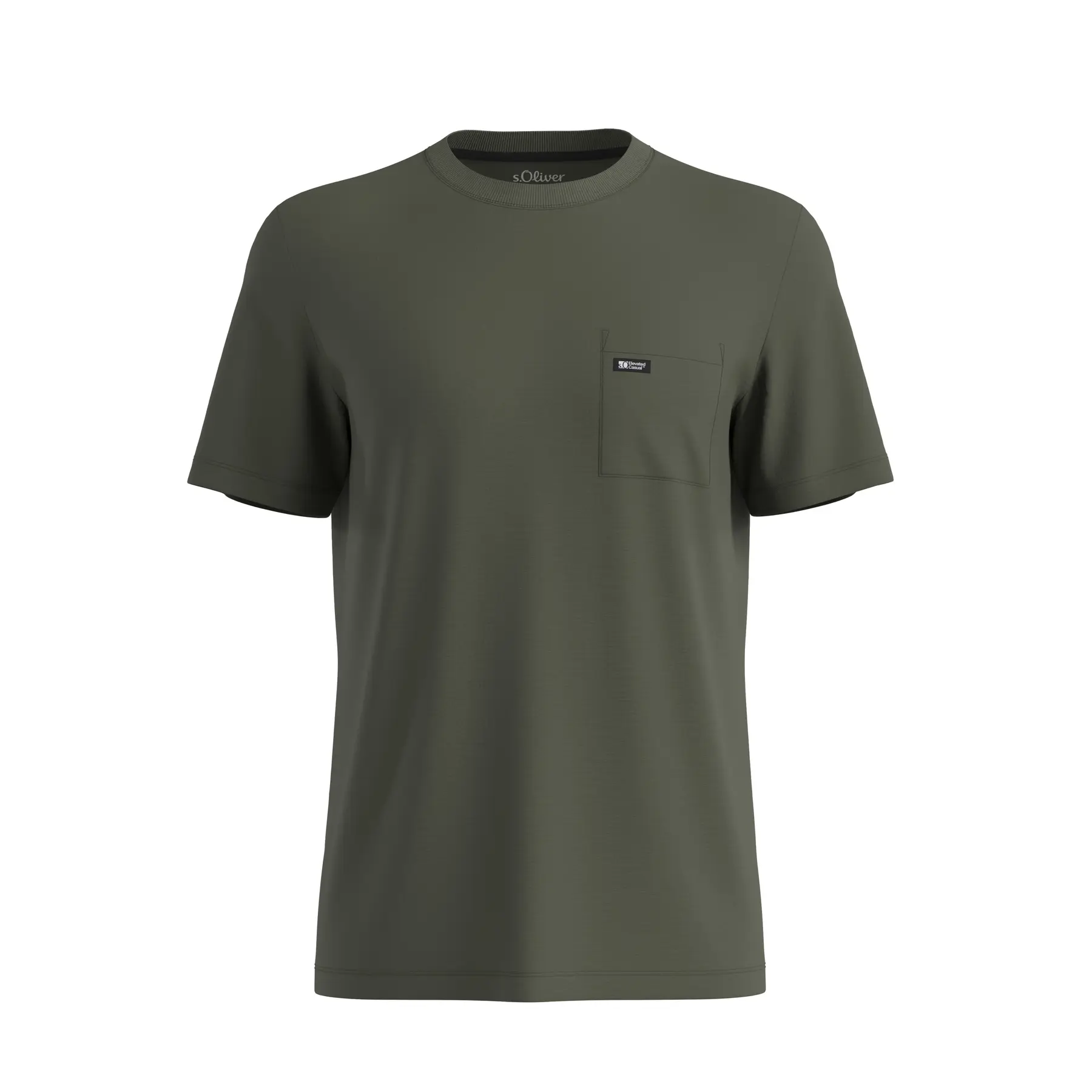 T-Shirt aus Baumwolljersey mit Brusttasche und Logo s.Oliver