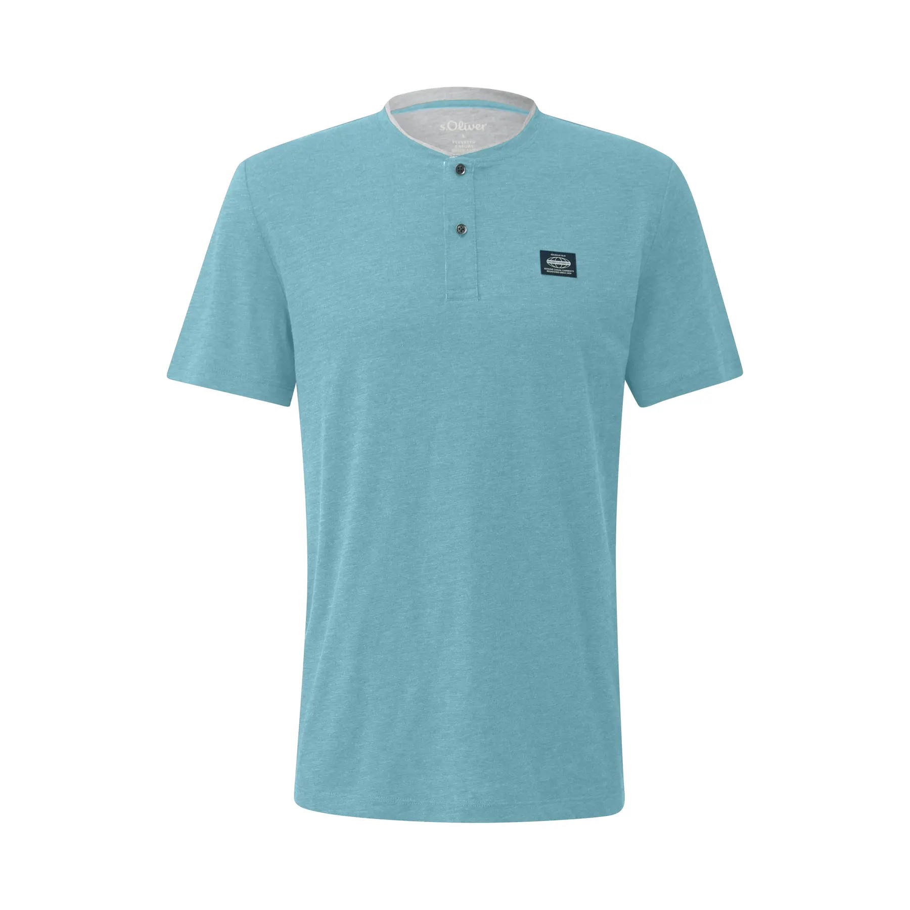 T-shirt morbido in jersey con col henley e bottoni s.Oliver