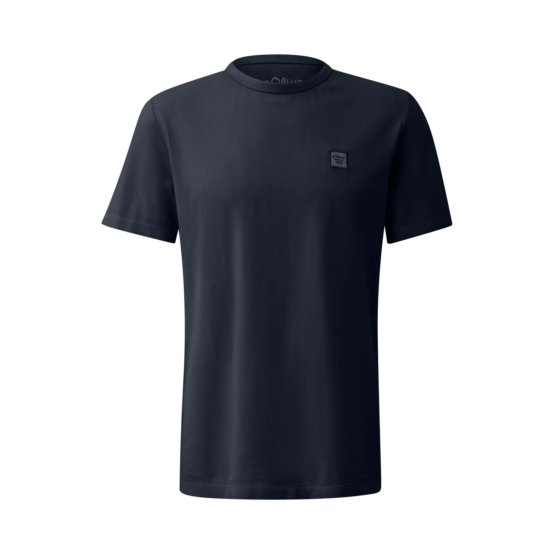 T-shirt in cotone piqué tinto in pezzo con logo s.Oliver