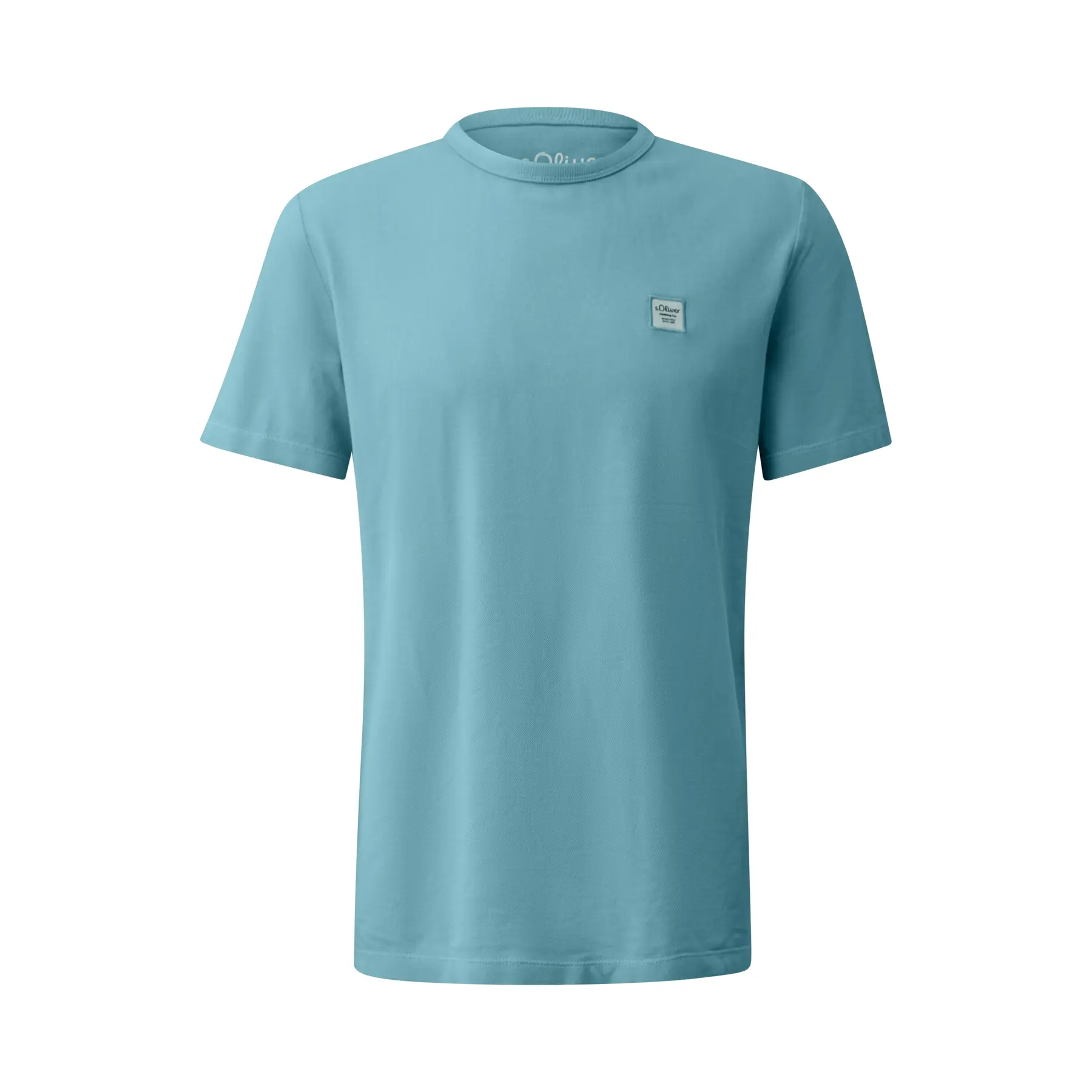 T-shirt in cotone piqué tinto in pezzo con logo s.Oliver