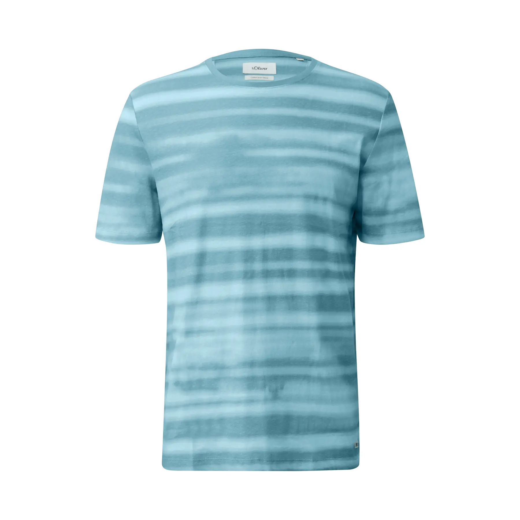 T-shirt van gemengd katoen en linnen met volledige print s.Oliver