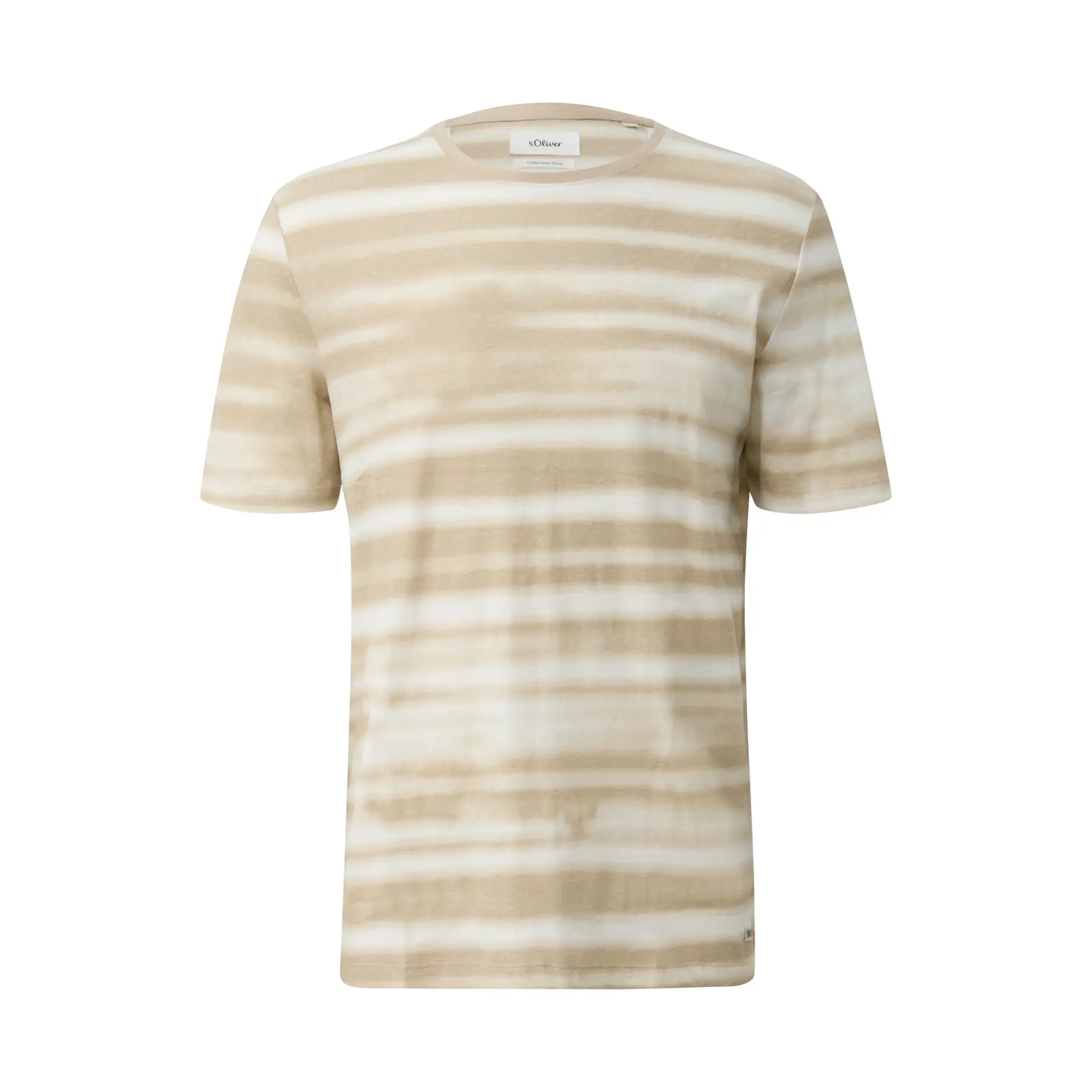 T-shirt van gemengd katoen en linnen met volledige print s.Oliver