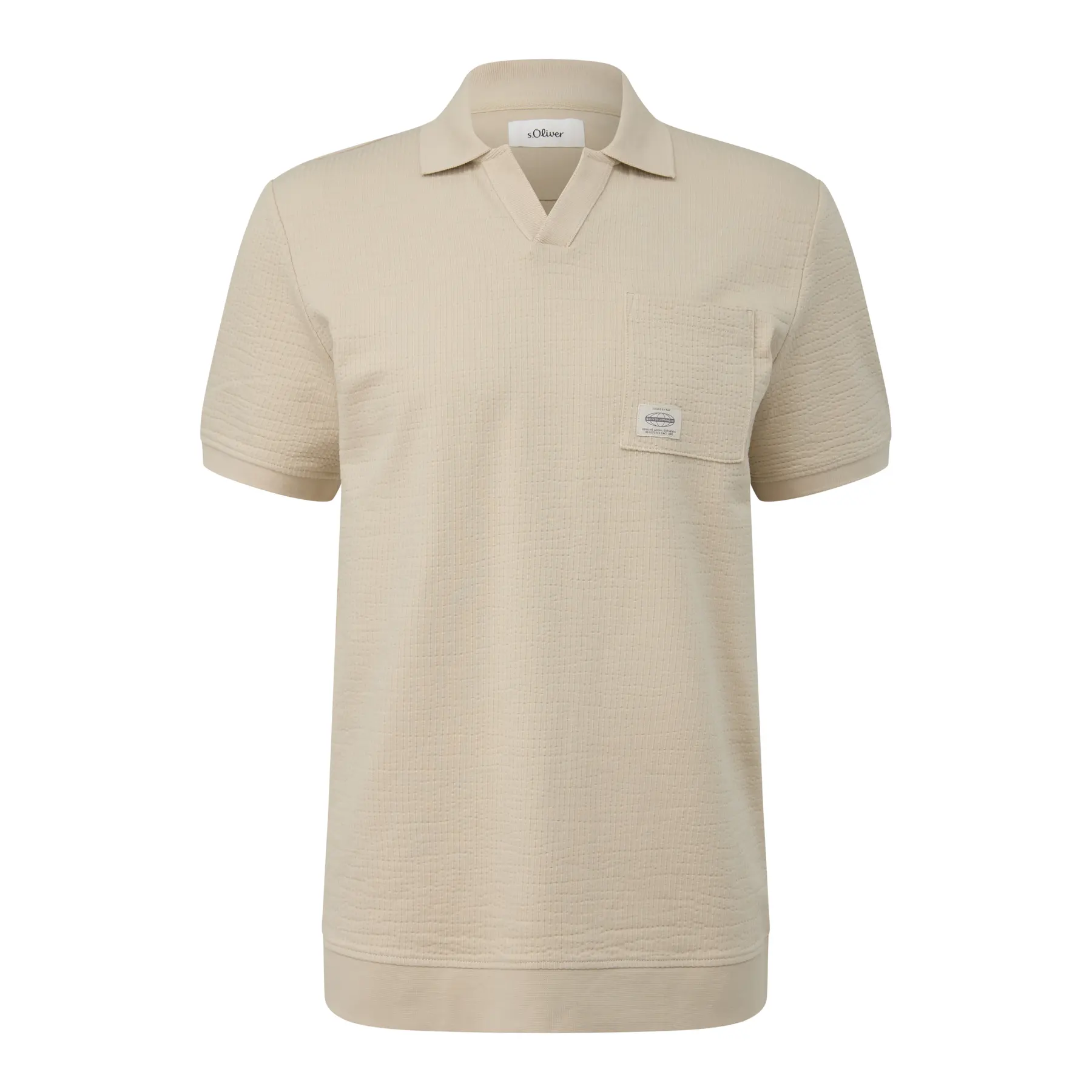 s.Oliver - male - Gestructureerd poloshirt met borstzak