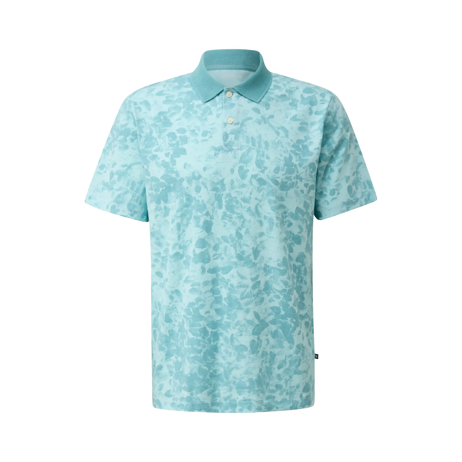 s.Oliver - male - Poloshirt met all-over print en vlamgarenstructuur