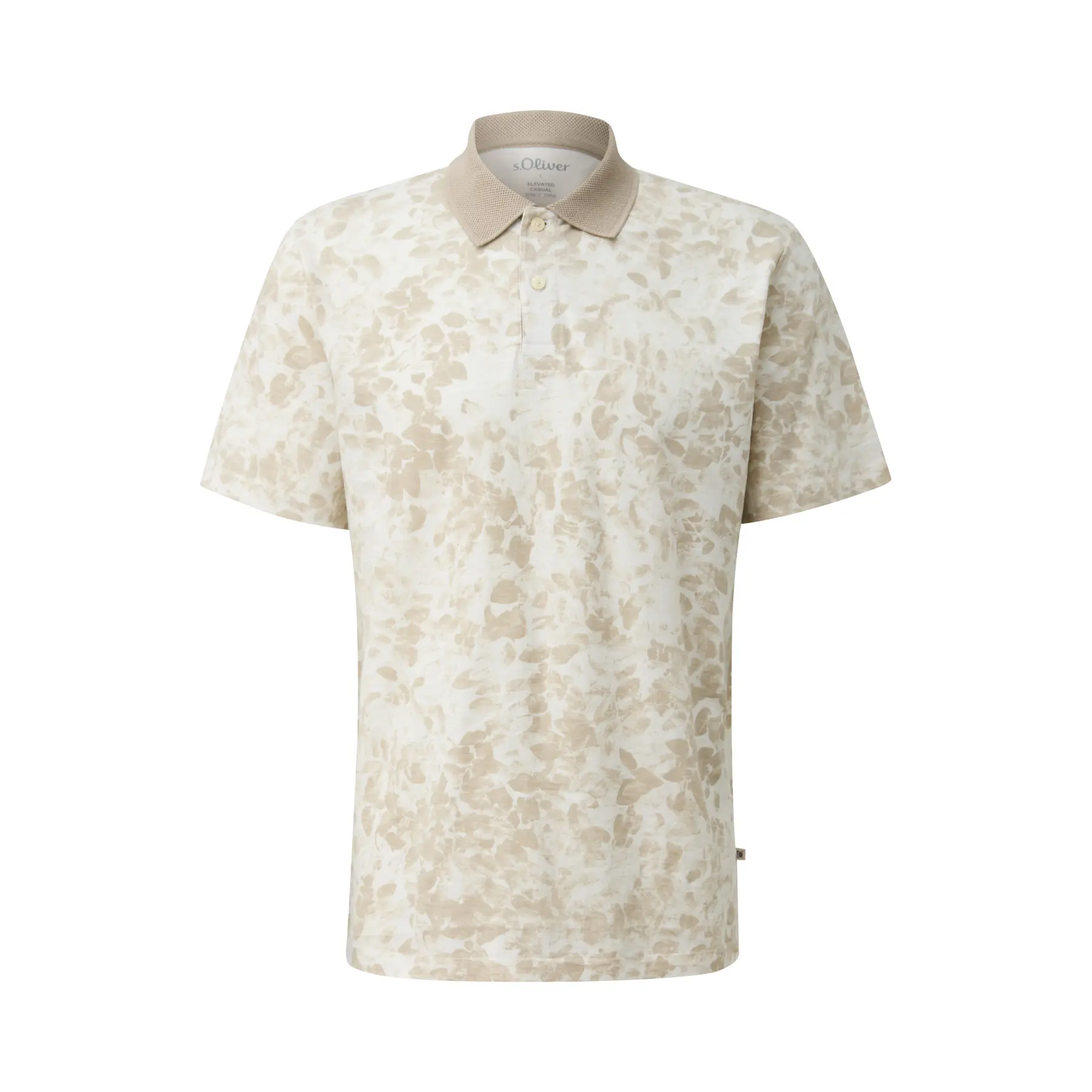 s.Oliver - male - Poloshirt met all-over print en vlamgarenstructuur