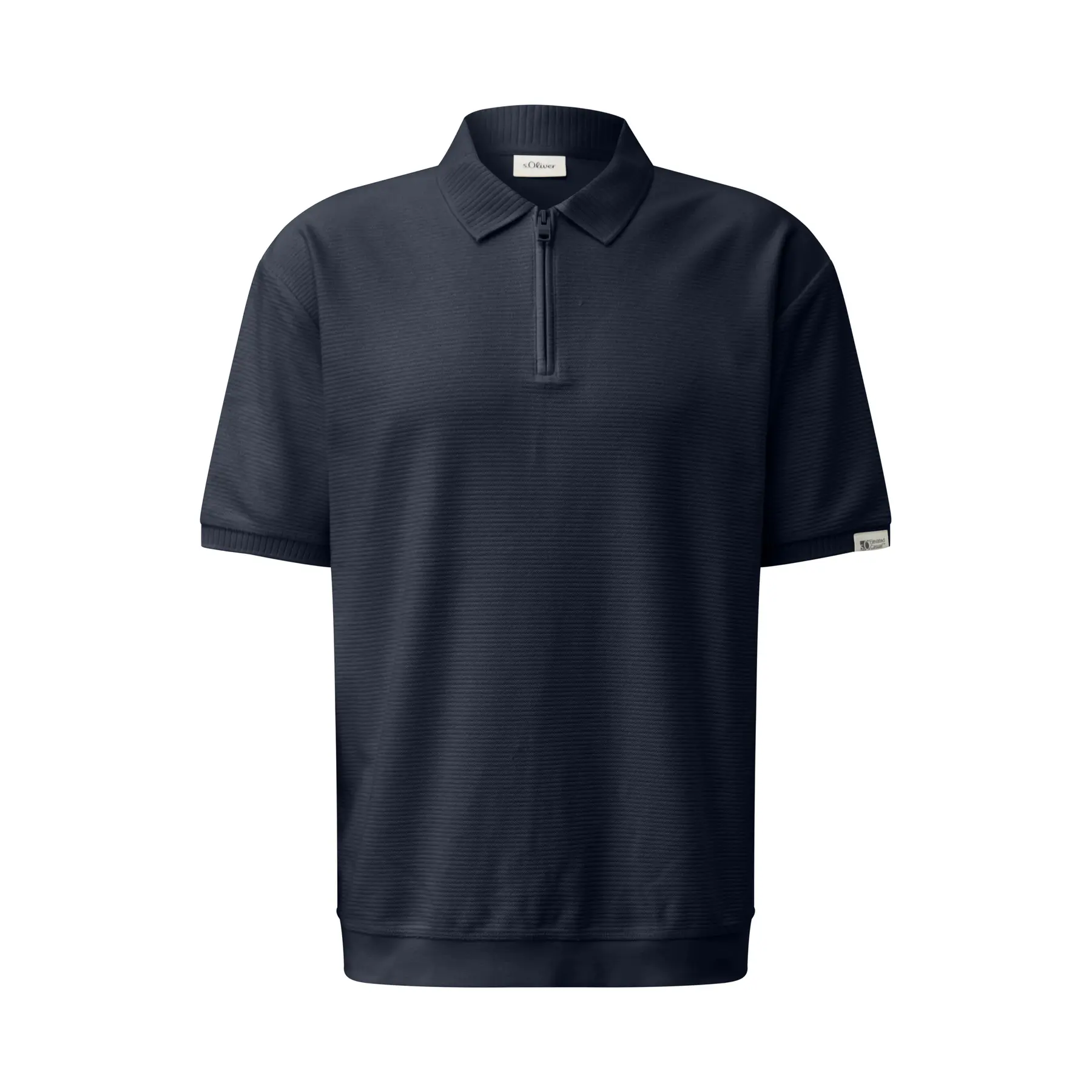 Polo Strutturato in Cotone Mix con Zip s.Oliver