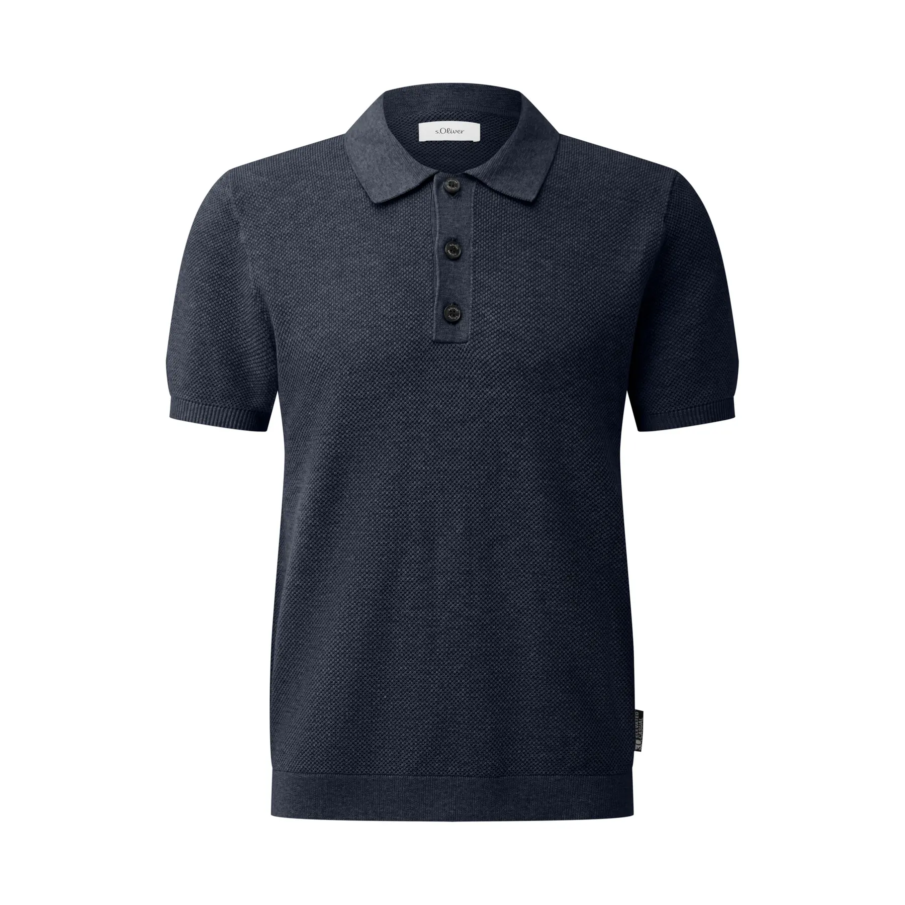 s.Oliver - male - Gebreid poloshirt met structuur