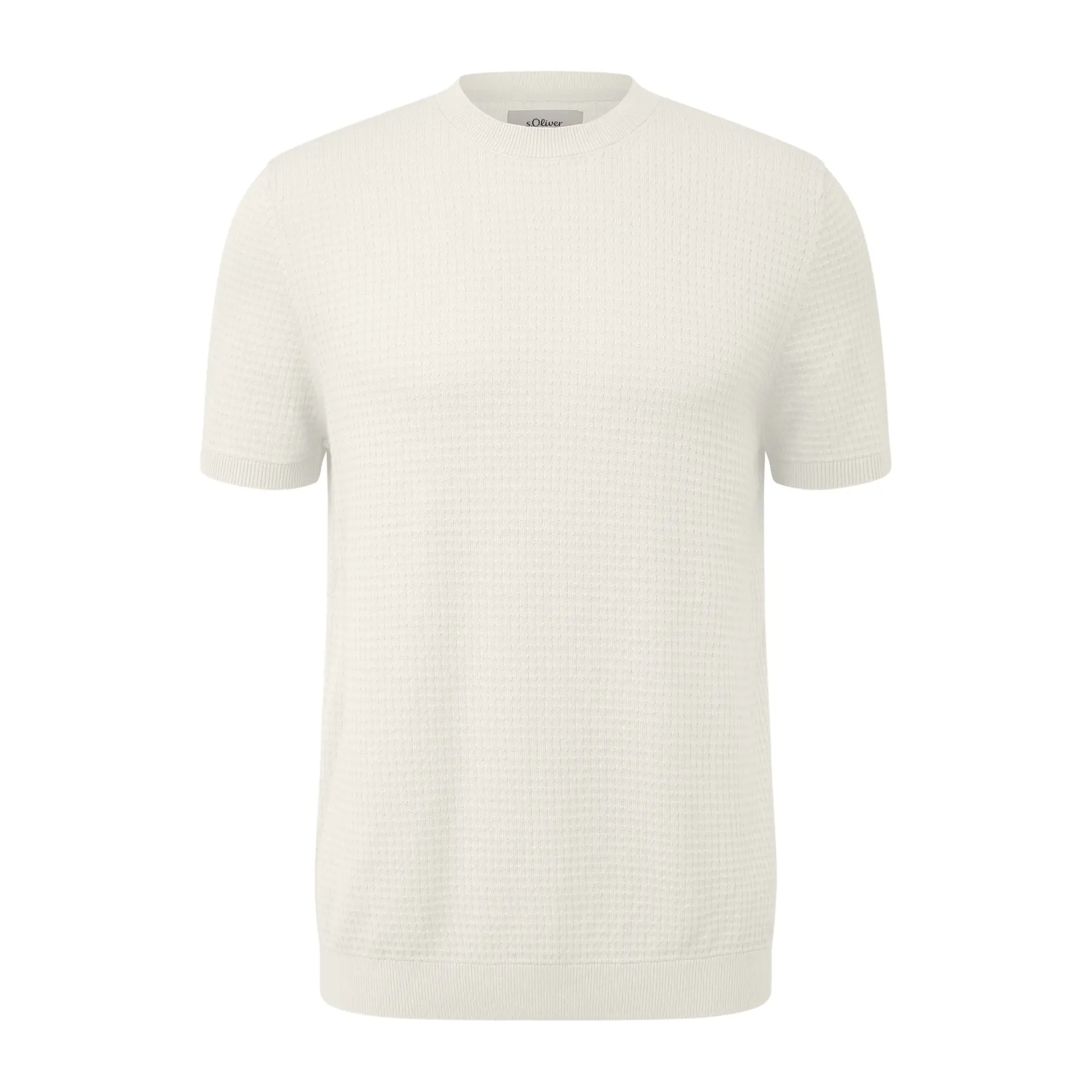 s.Oliver - male - Gebreid T-shirt van katoen-linnenmix