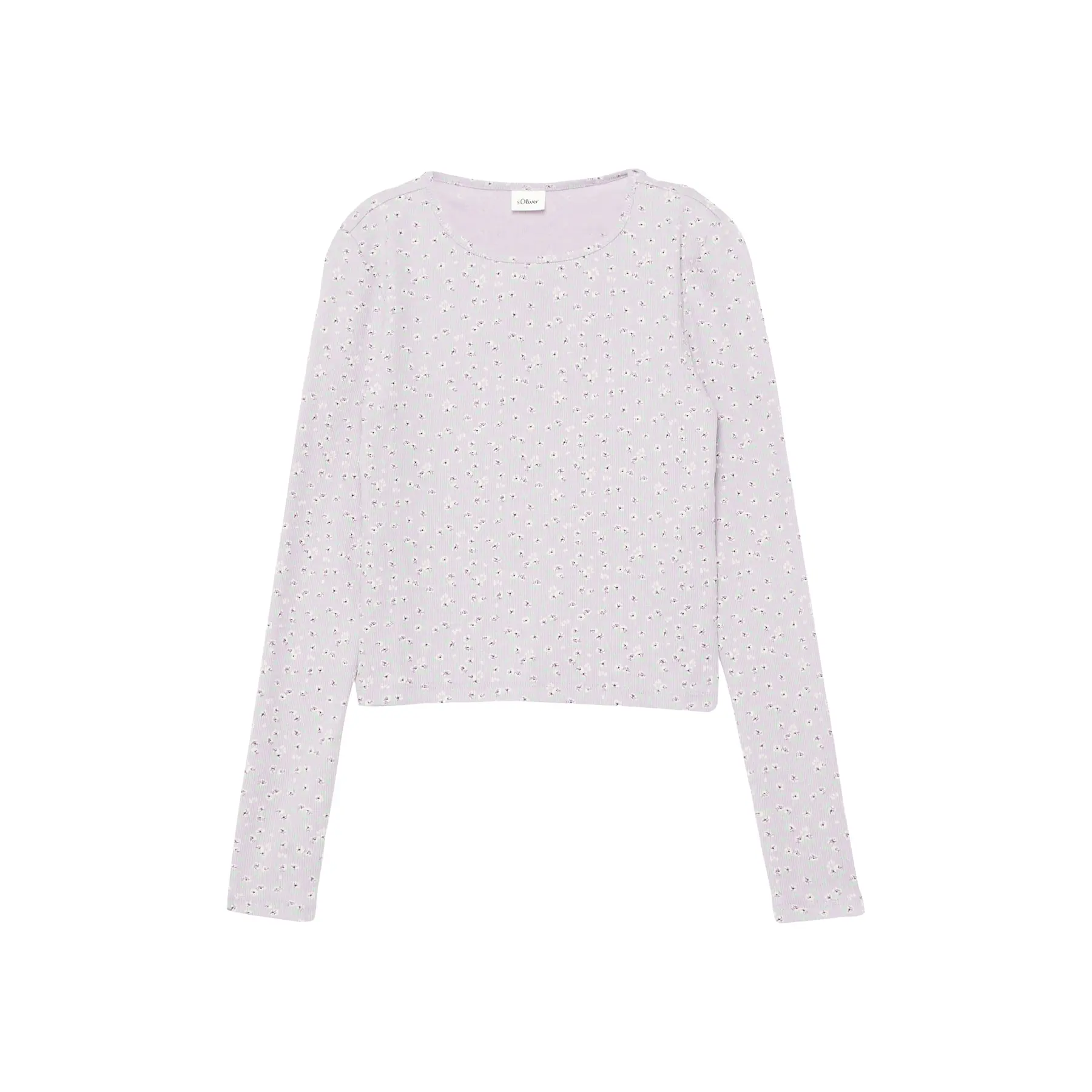 Slim Fit Geribbelde Korte T-shirt voor Meisjes s.Oliver