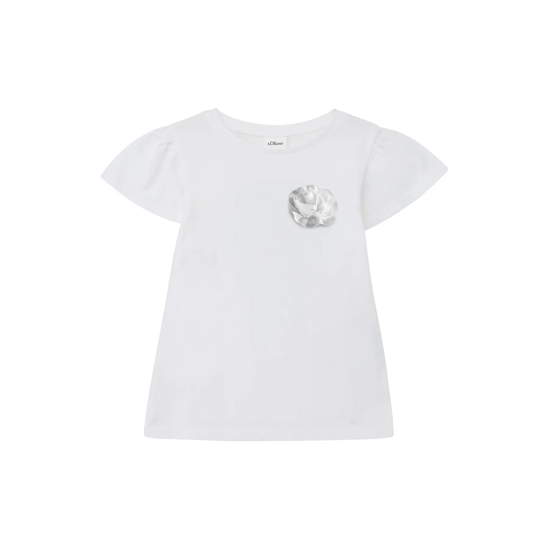T-shirt con maniche a volant e applicazione ragazza s.Oliver