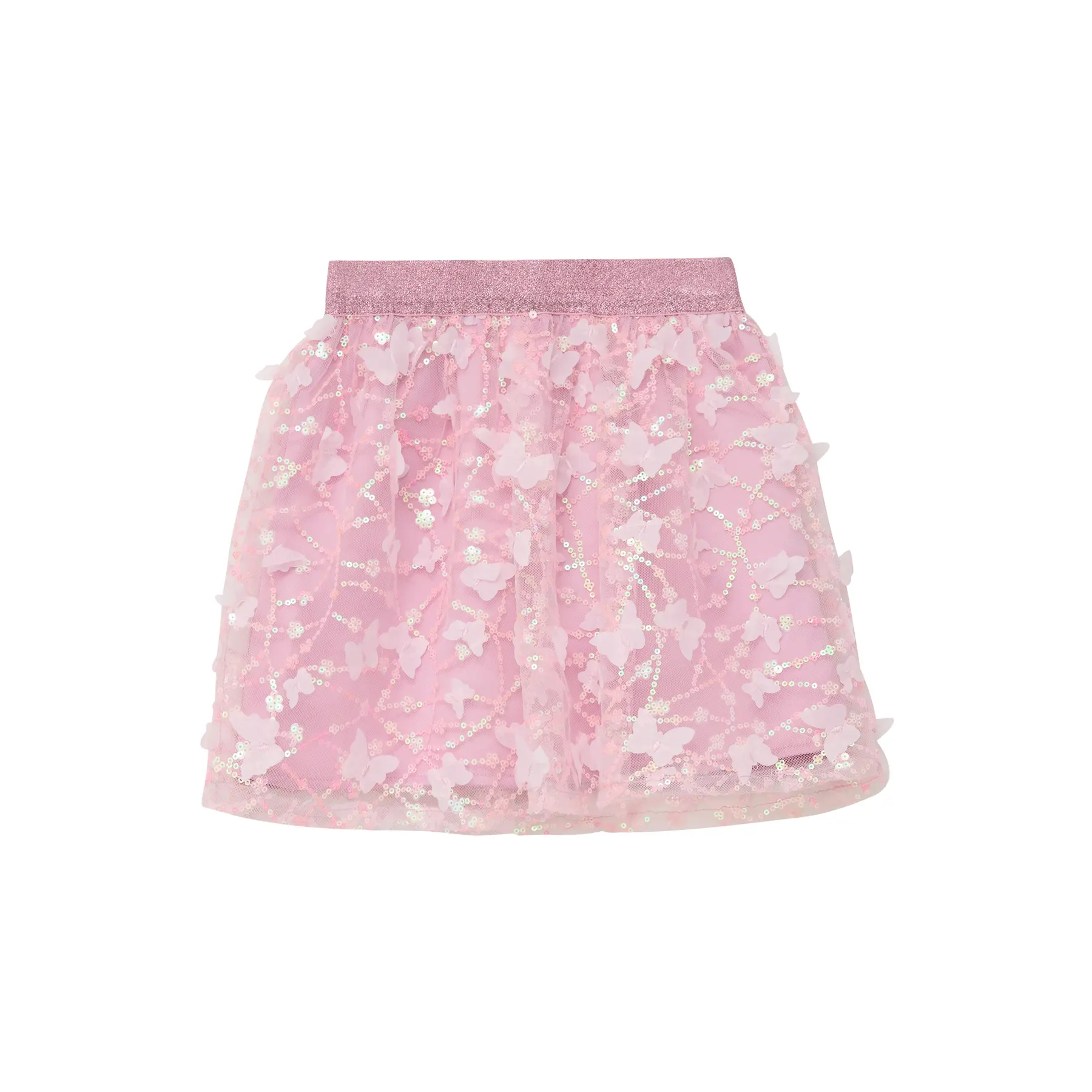 Jupe courte en mesh froncée à effet pailleté fille s.Oliver